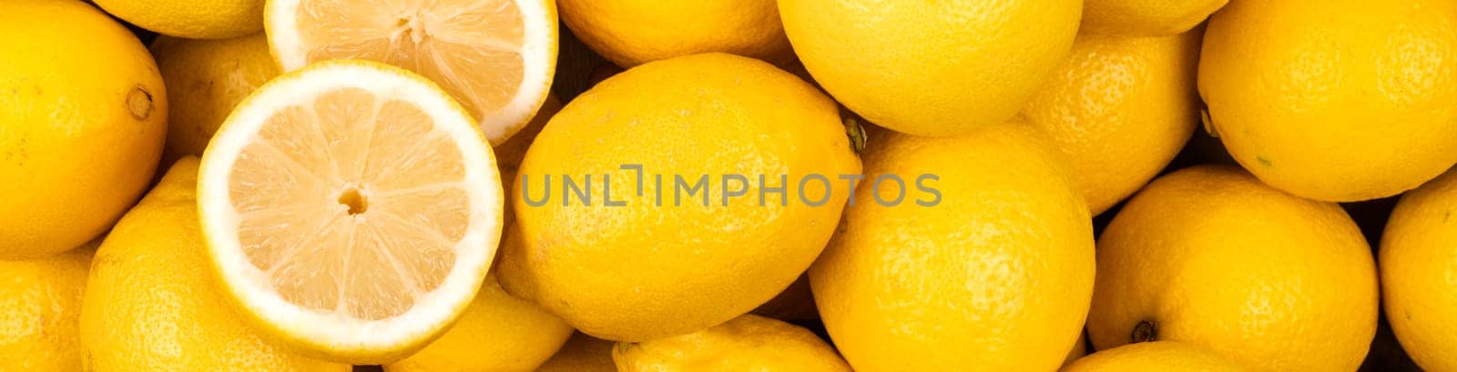 Yellow lemon fresh fruit as a background