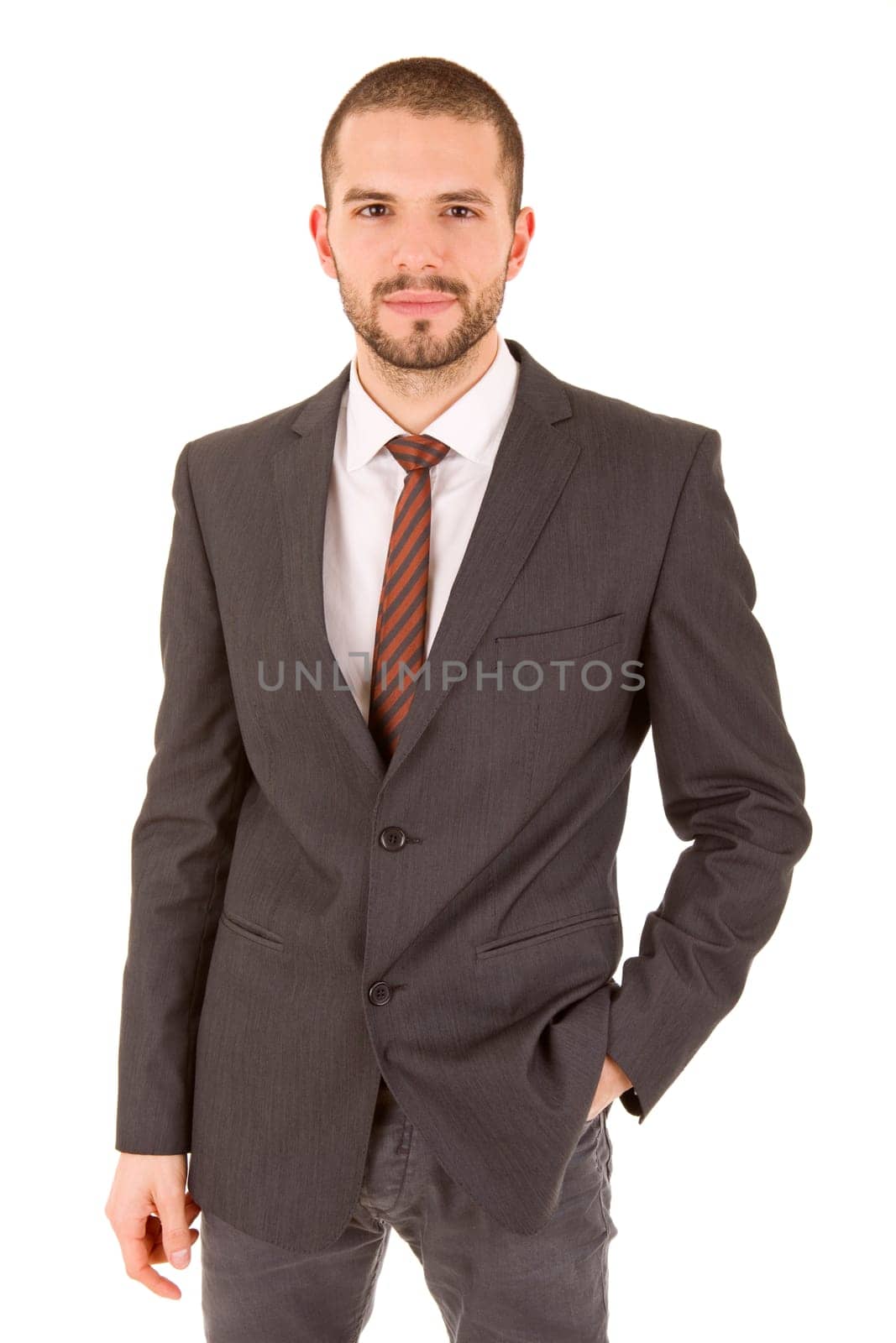 young business man portrait isolated on white