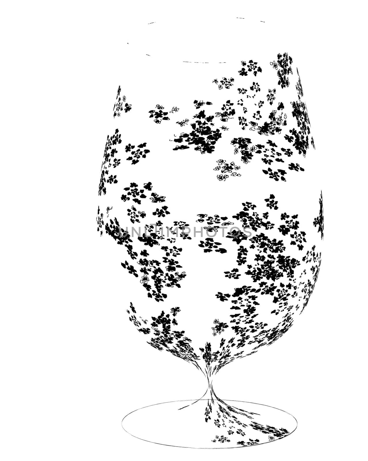 Icons glass Wine glasses,  brandy, whiskey and martinis silhouette on a white background
