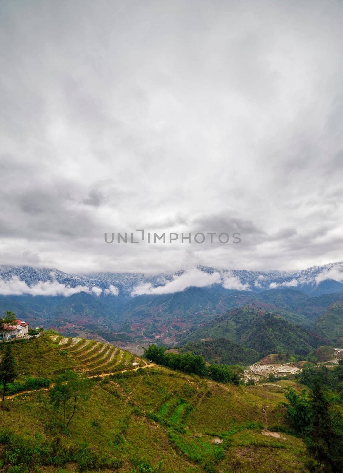 The  Rice field terraces. Sapa Vietnam. Cloudscape