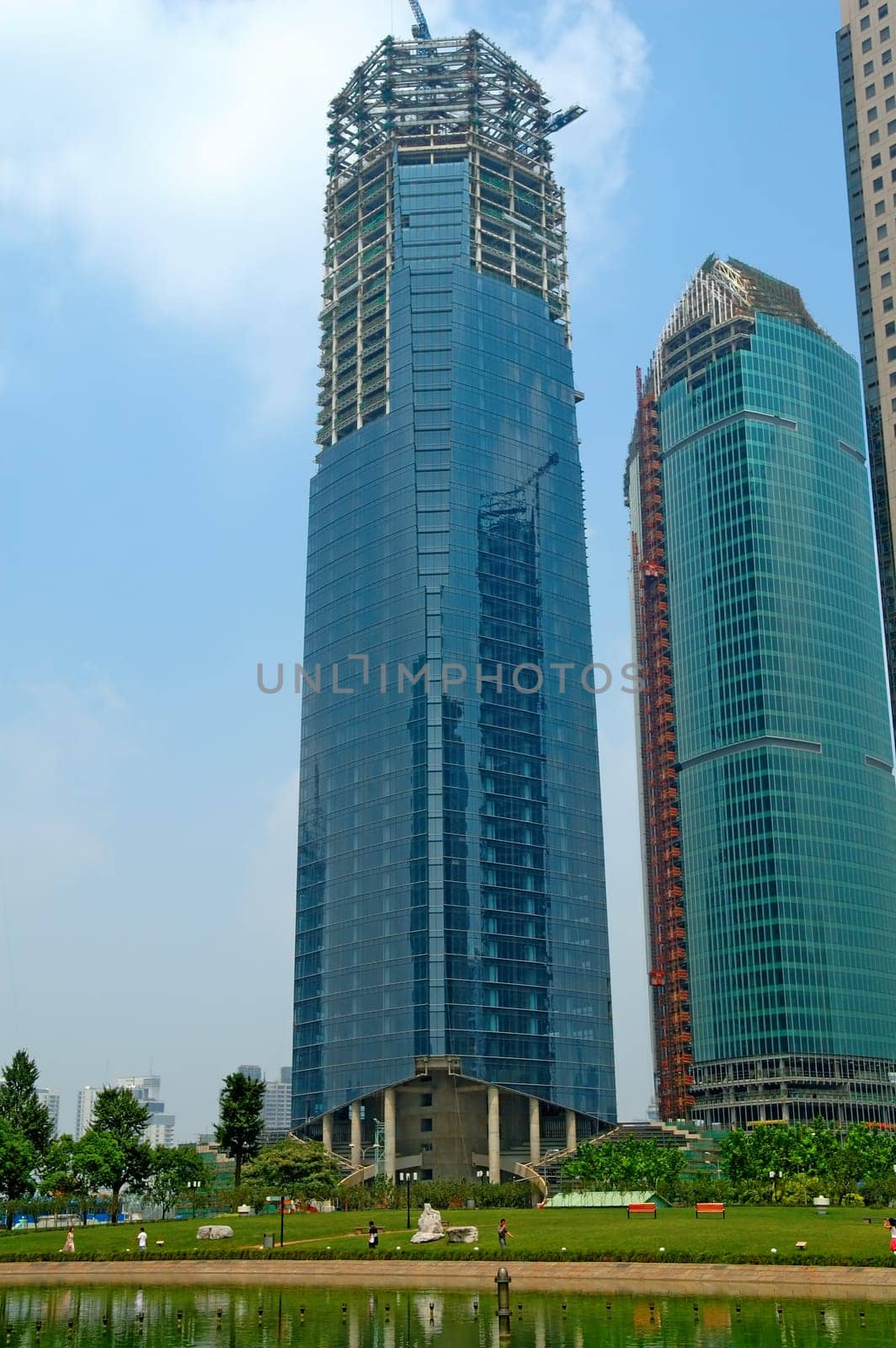 The PuDong commercial urban in Shanghai city with skyscrapers