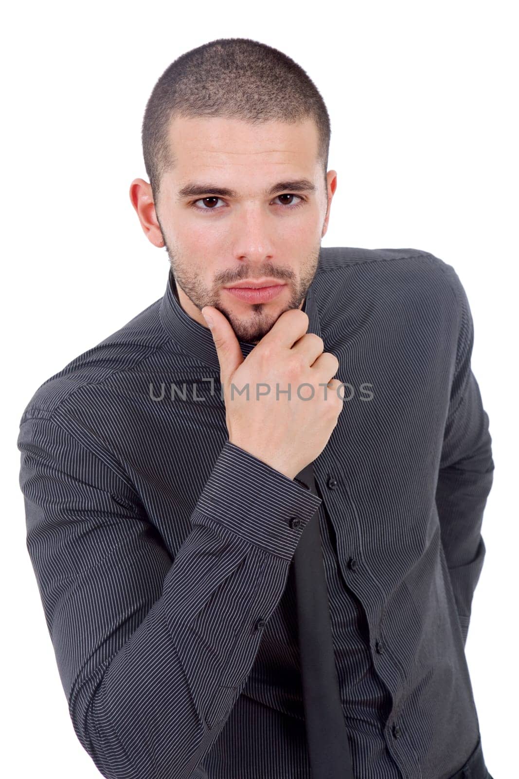 young business man portrait isolated on white
