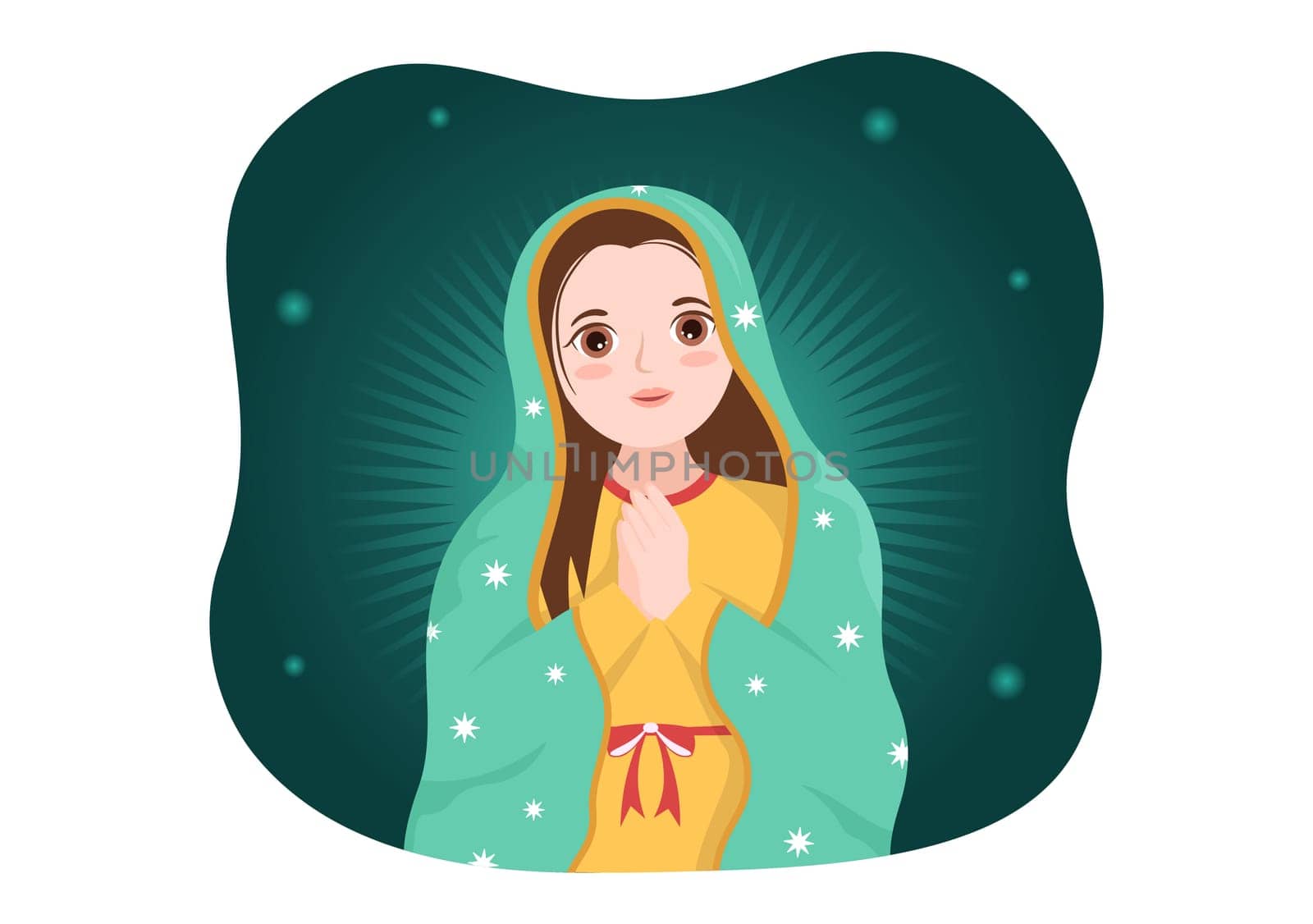 Novena De Aguinaldos Holiday Tradition in Colombia for Families to Get Together at Christmas in Flat Cartoon Hand Drawn Templates Illustration