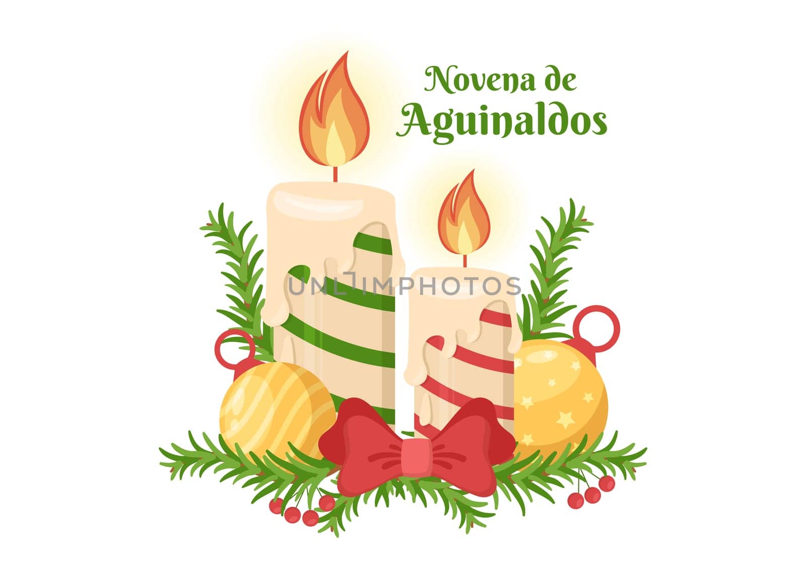 Novena De Aguinaldos Holiday Tradition in Colombia for Families to Get Together at Christmas in Flat Cartoon Hand Drawn Templates Illustration
