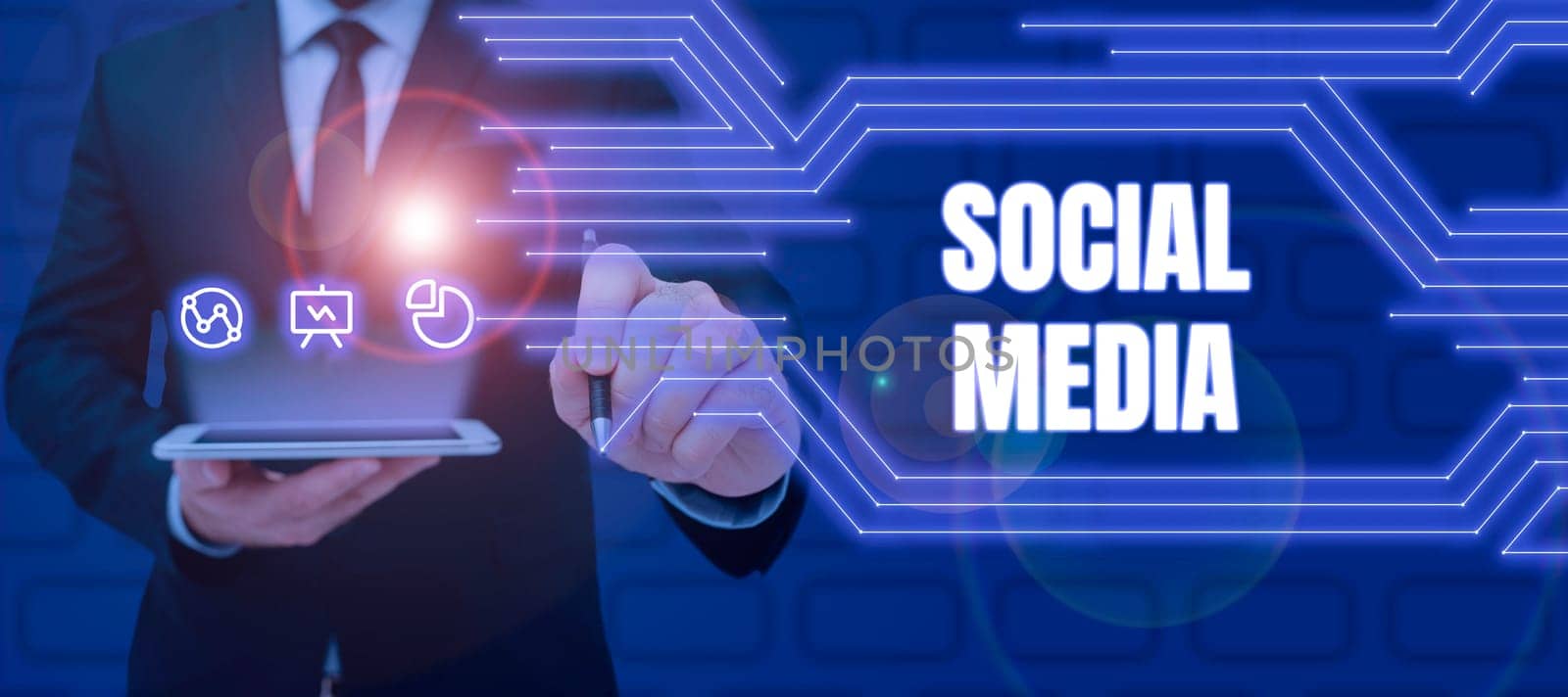 Text showing inspiration Social Media, Business approach Online communication channel Networking Microblogging