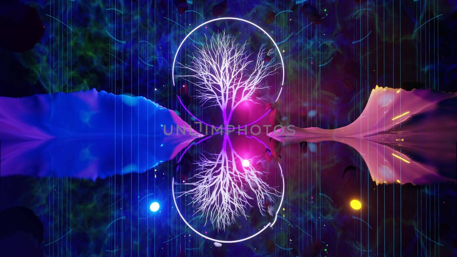 3D illustration Background for advertising and wallpaper in space and multiverse scene scene. 3D rendering in decorative concept