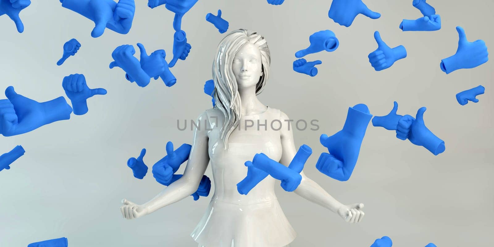 Raining Social Media Likes and Approval Shower Concept