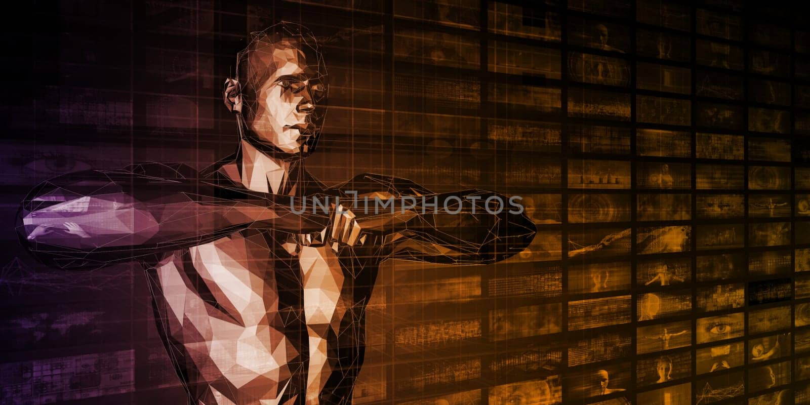Technology Company Background with Digital Futuristic Abstract