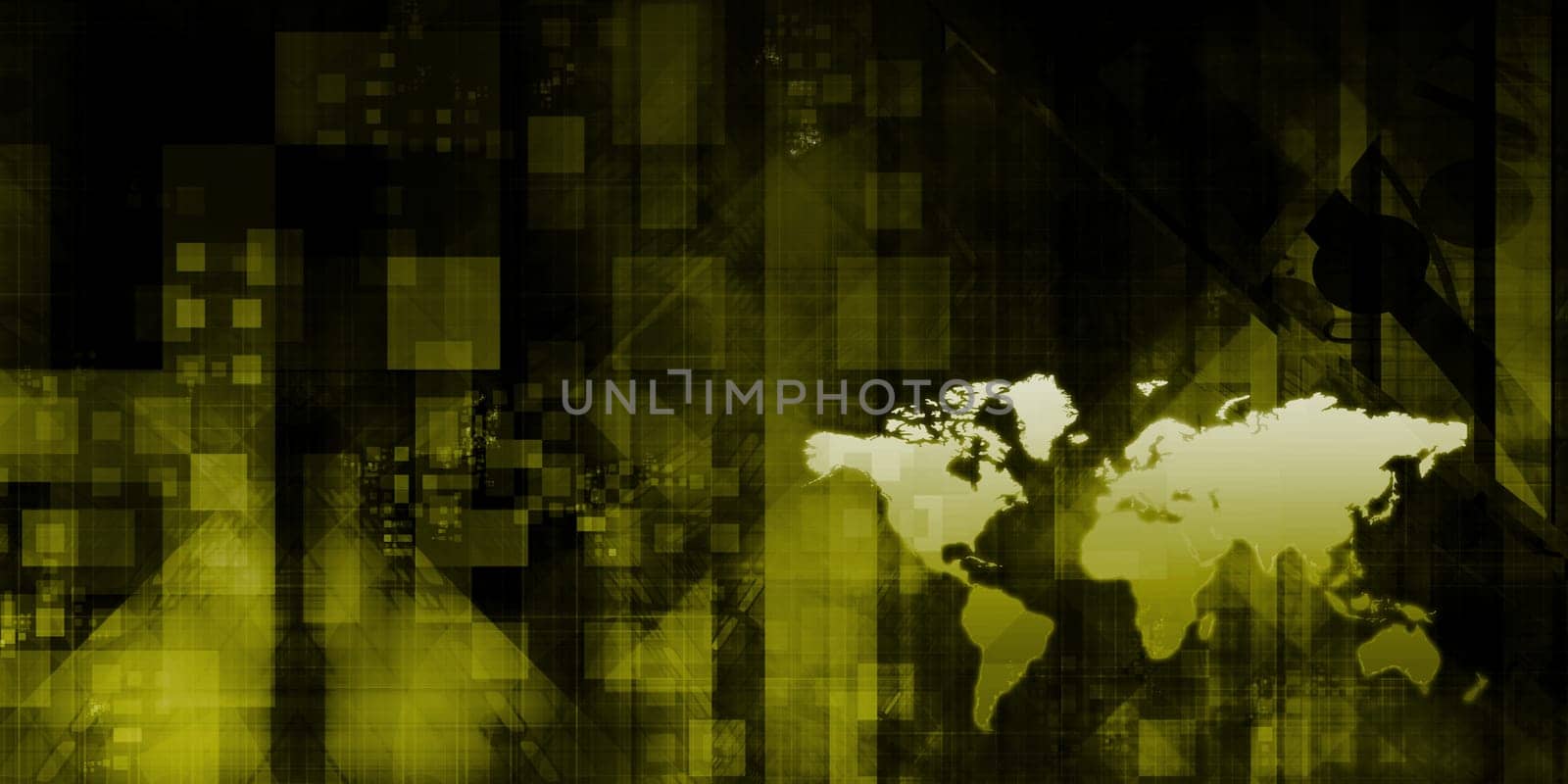 Global Network Concept as a Illustration Art