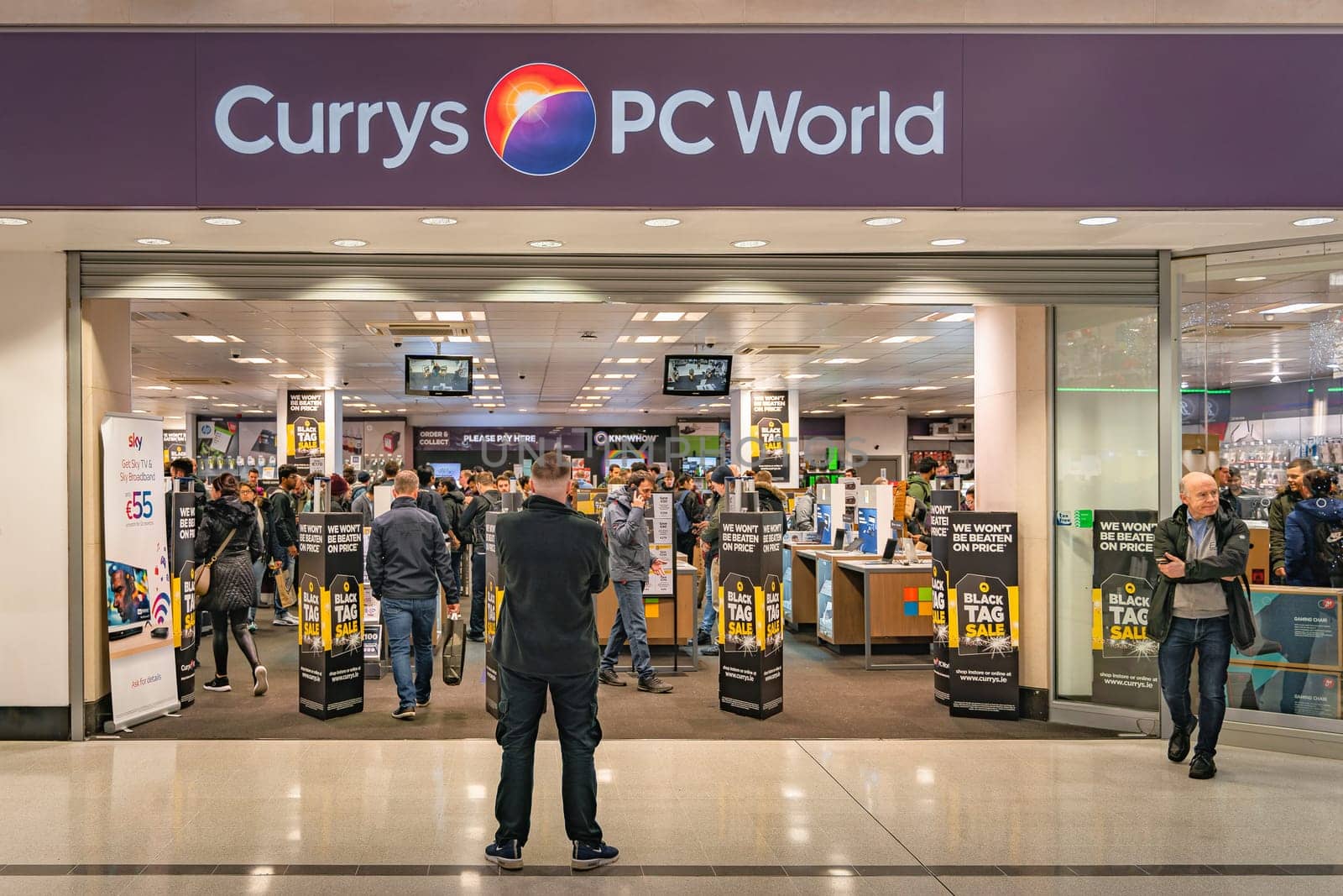 Dublin, November 2019 Black Friday sale and people on shopping spree in Jervis Shopping Centre