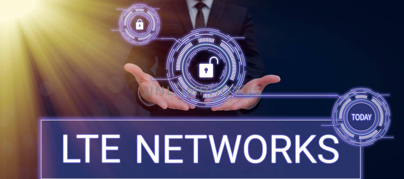 Text showing inspiration Lte Networks, Word Written on Fastest network connection available for wireless communication
