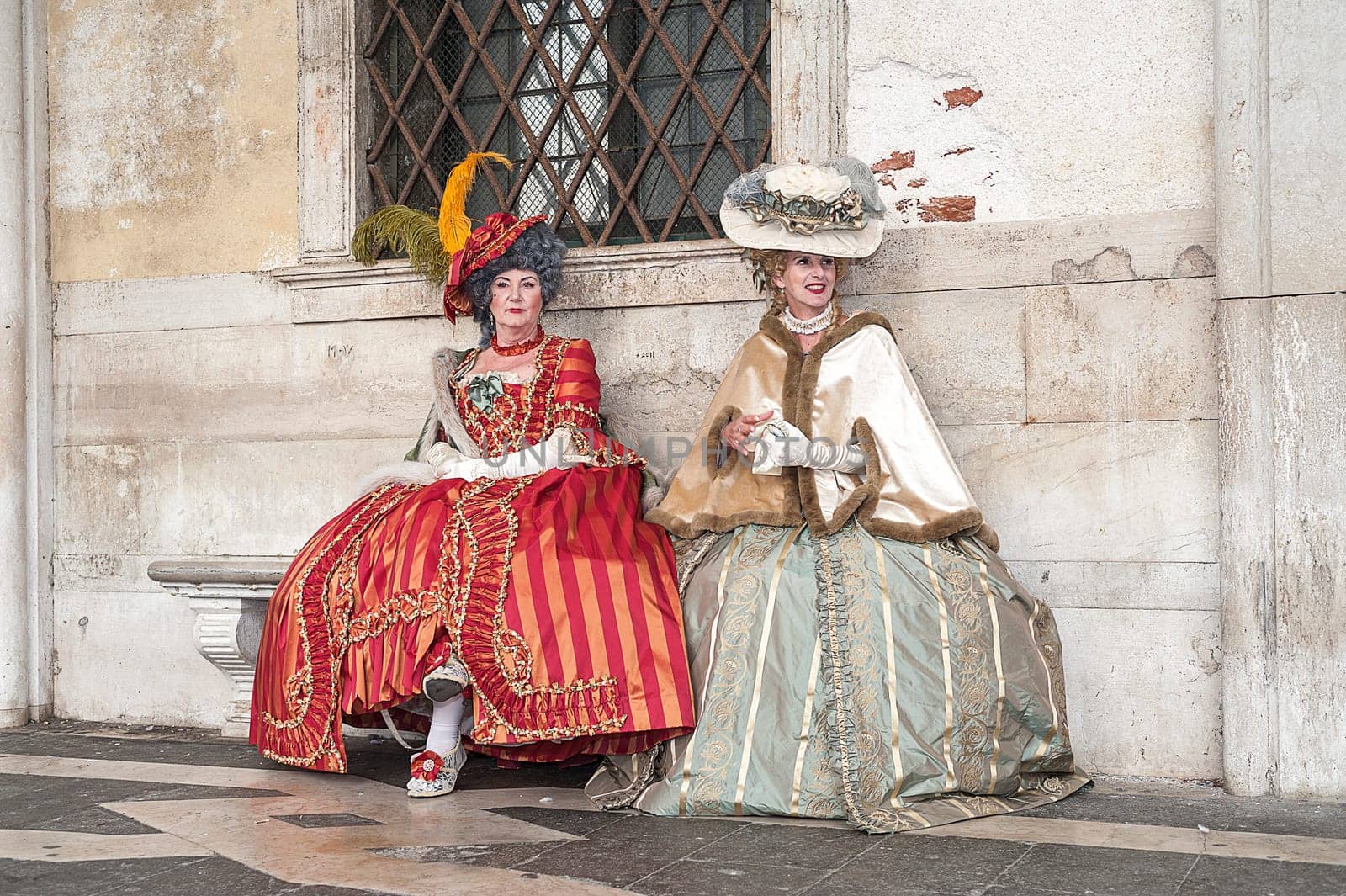 VENICE, ITALY - Febrary 21 2019: The masks of the Venice carnival 2019.
