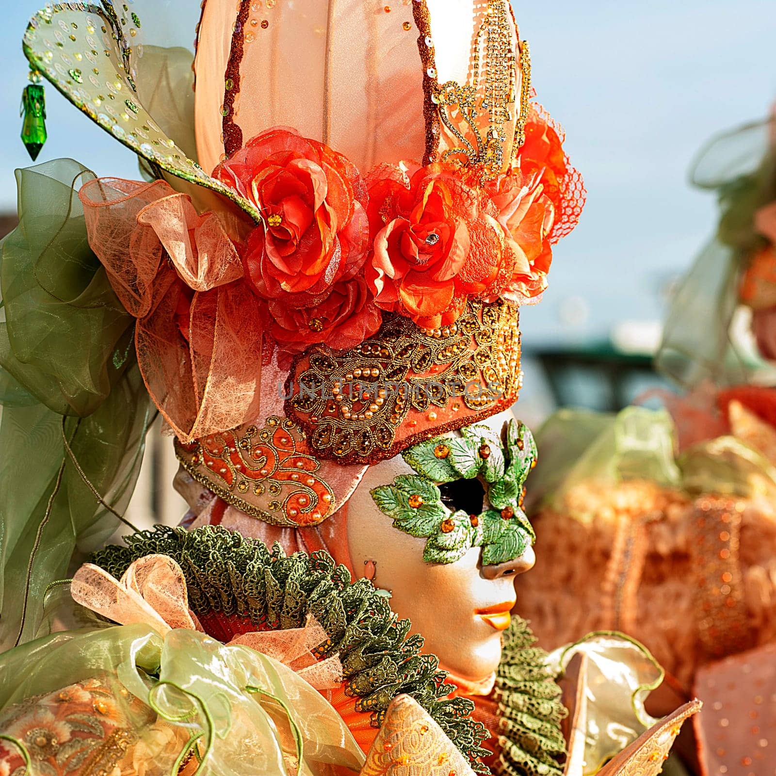 VENICE, ITALY - Febrary 5 2018: The masks of the Venice carnival 2018.