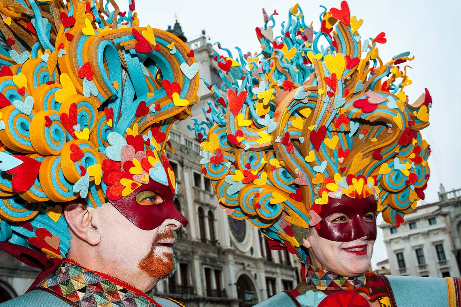 Venice, Italy - February 7 2018 - The Masks of carnival 2018. The Carnival of Venice (Italian: Carnevale di Venezia) is an annual festival held in Venice, Italy. The Carnival ends with the Christian celebration of Lent, forty days before Easter, on Shrove Tuesday (Martedì Grasso or Mardi Gras), the day before Ash Wednesday. The festival is world-famous for its elaborate masks.