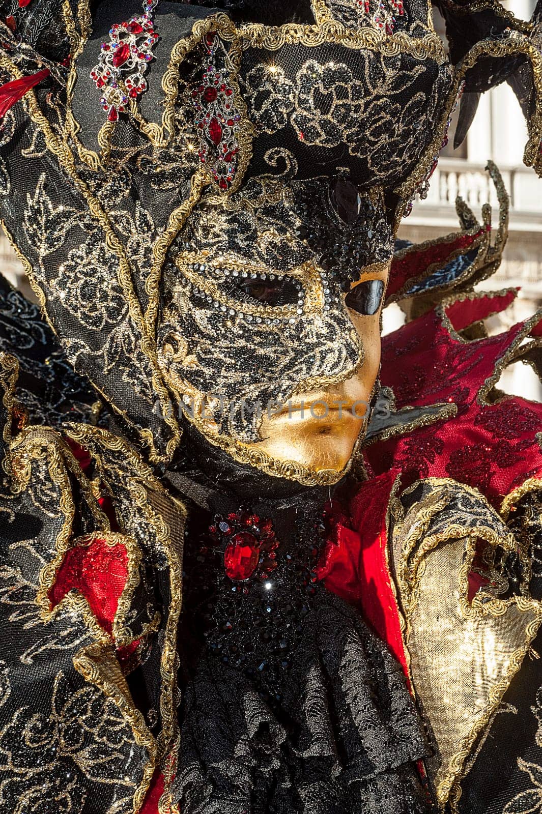 VENICE, ITALY - Febrary 6 2018: The masks of the Venice carnival 2018.
