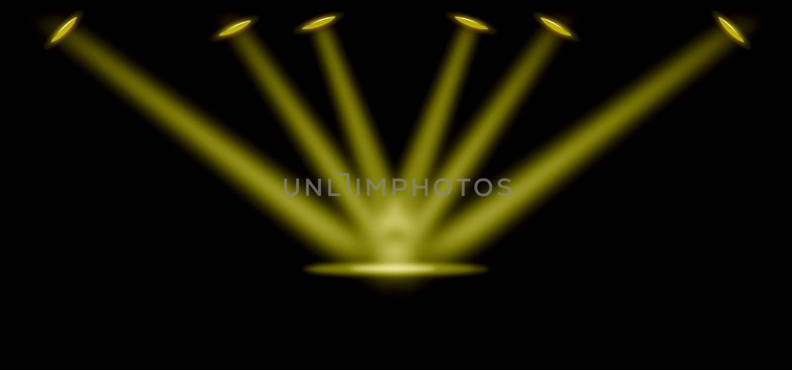 Stage podium and color lighting display platform, modern studio, wall scene fashion, stage podium scene with for Award Ceremony and colorful presentation simple art spotlight summer banner. 3D rendering.