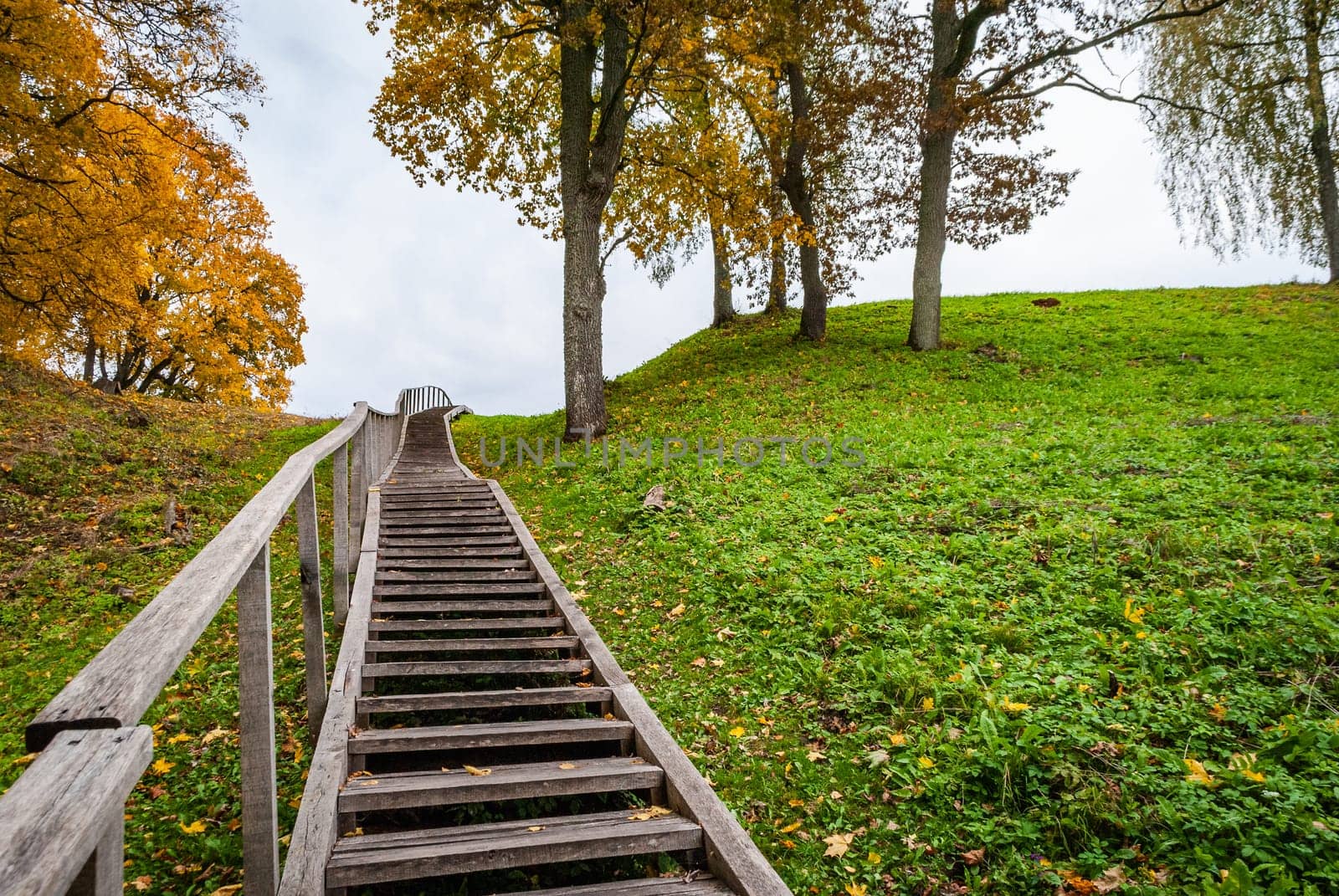 Vizh from below to the stairs leading up to the hill near Dubingiai, Lithuania.