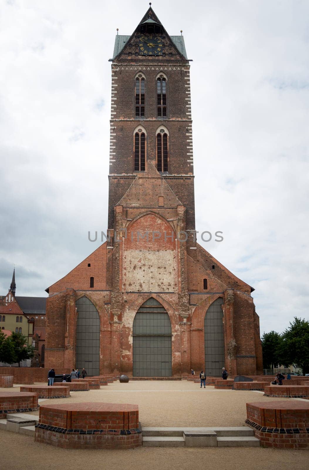Wismar - View to Broken Church Tower Of Sankt Marien Church, Mecklenburg-Vorpommern, Germany, Wismar