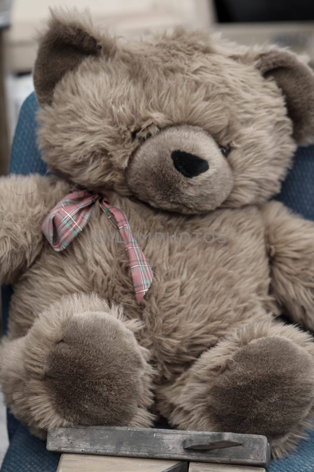 A very old teddy bear. The dream of every child a real teddy bear.
