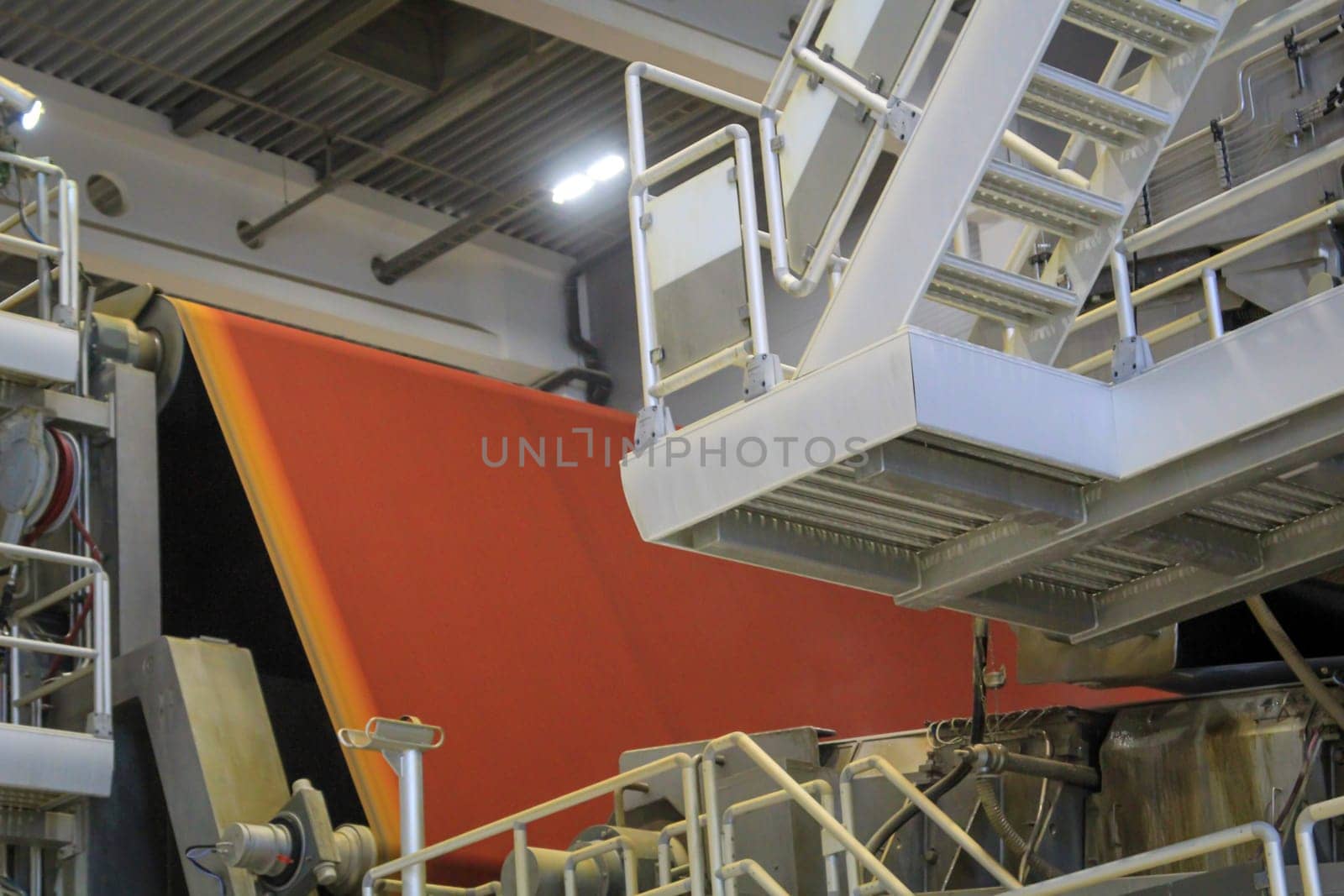 Detail of a large machine, an industrial plant for the manufacture of products.