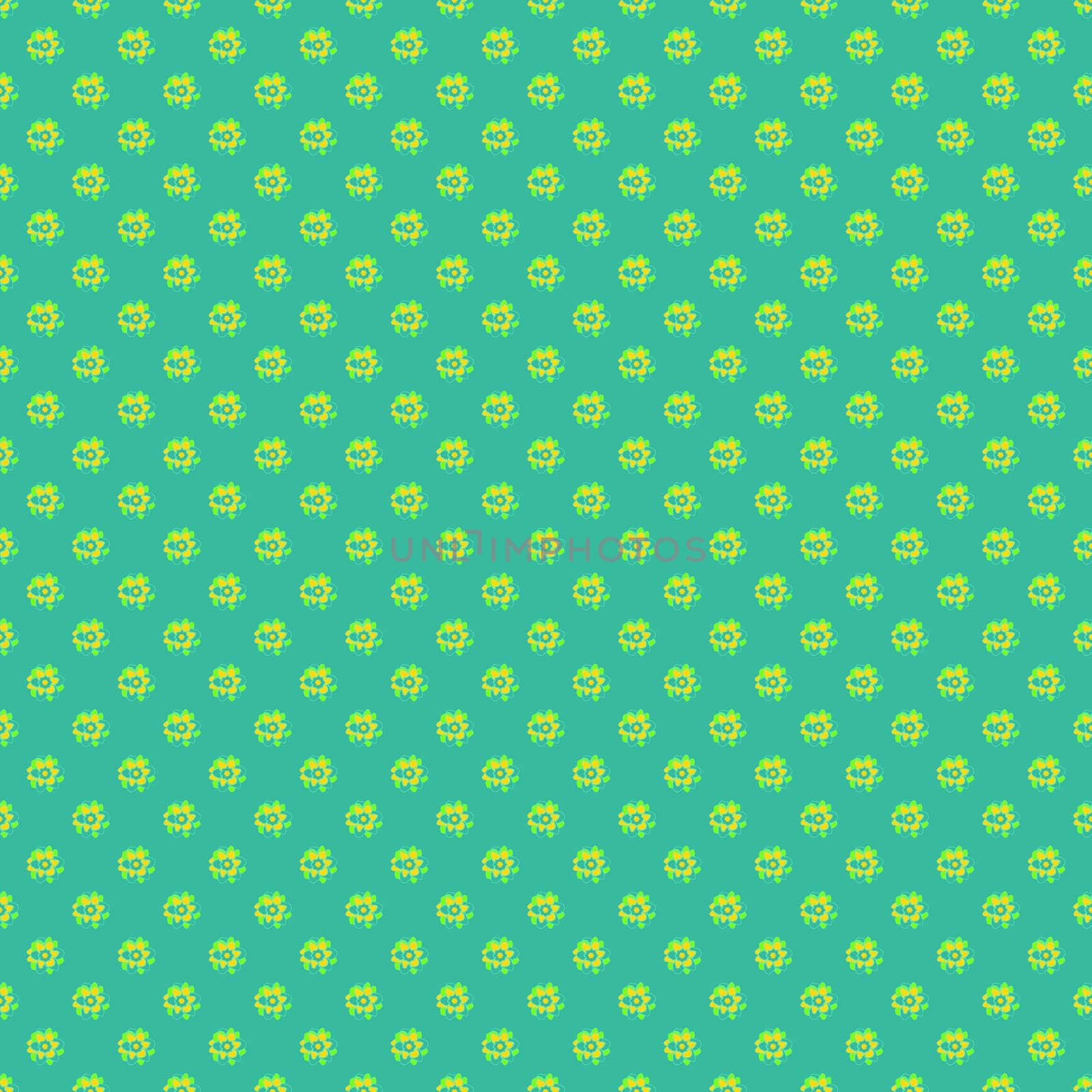 very beautiful pattern seamless yellow flower on green background