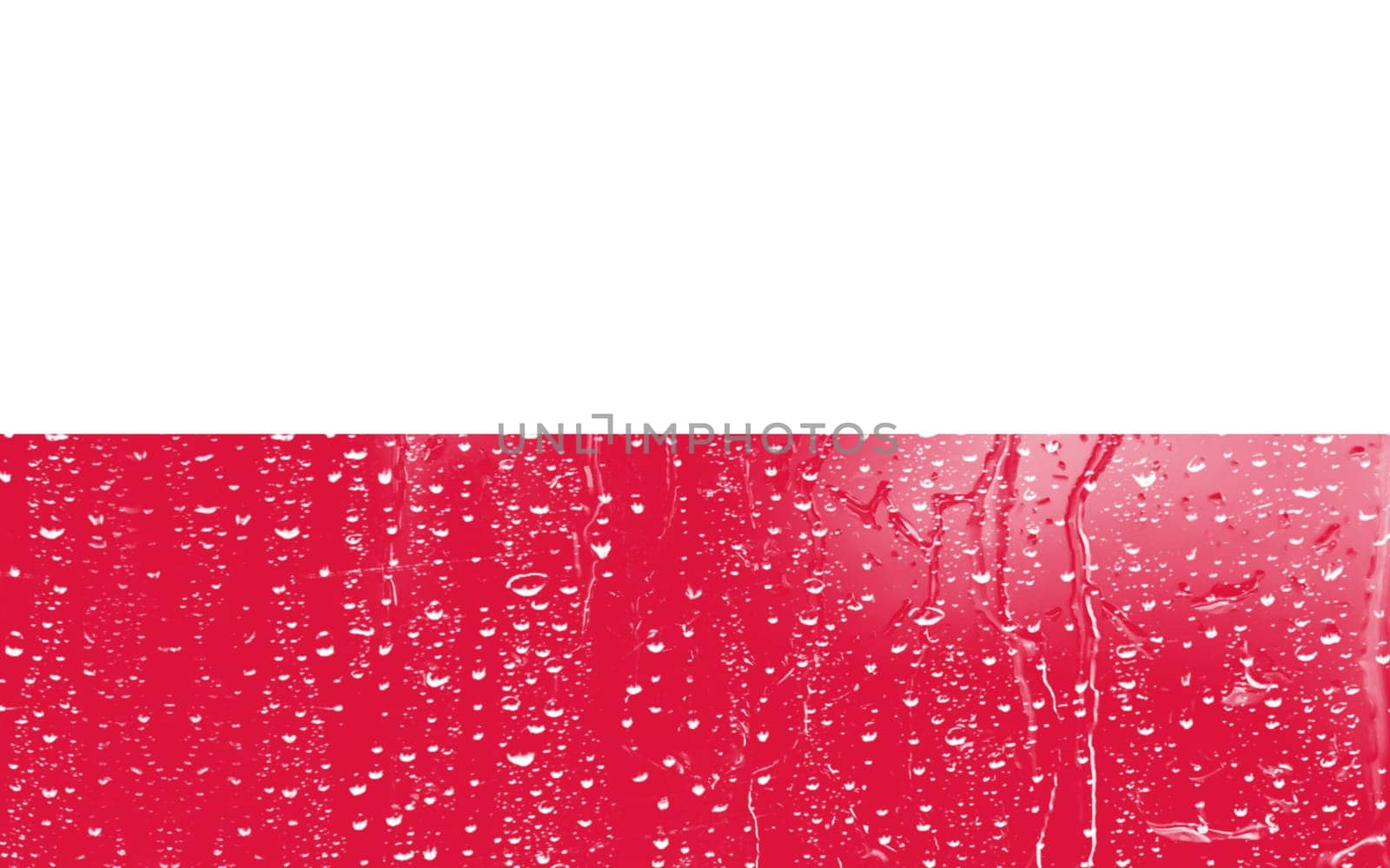 3D Flag of Poland on a glass with water drop background.