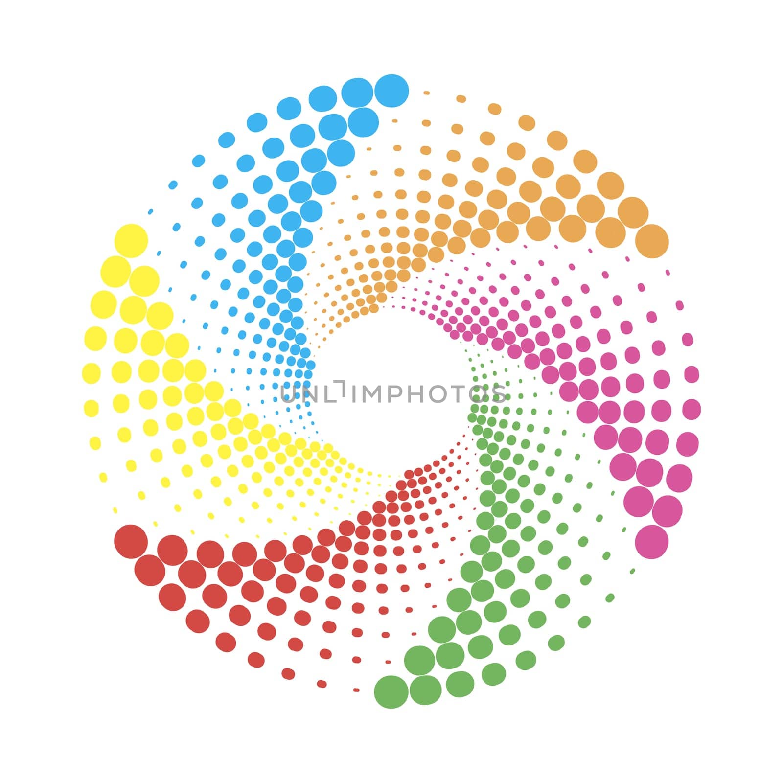 Circle Dotted Colorful Icon Isolated on White Background.