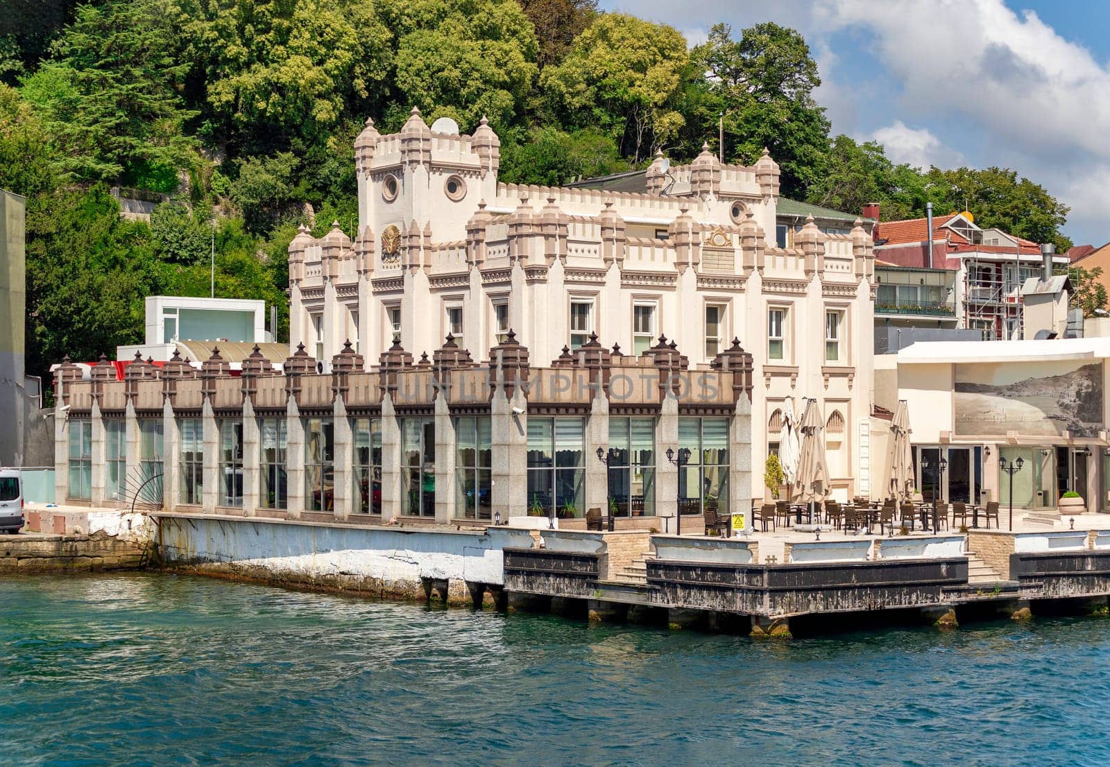 Sariyer Subay Askeri Gazinosu, a restaurant by Bosphorus Strait, suited beside Sariyer ferry terminal, Istanbul, Turkey