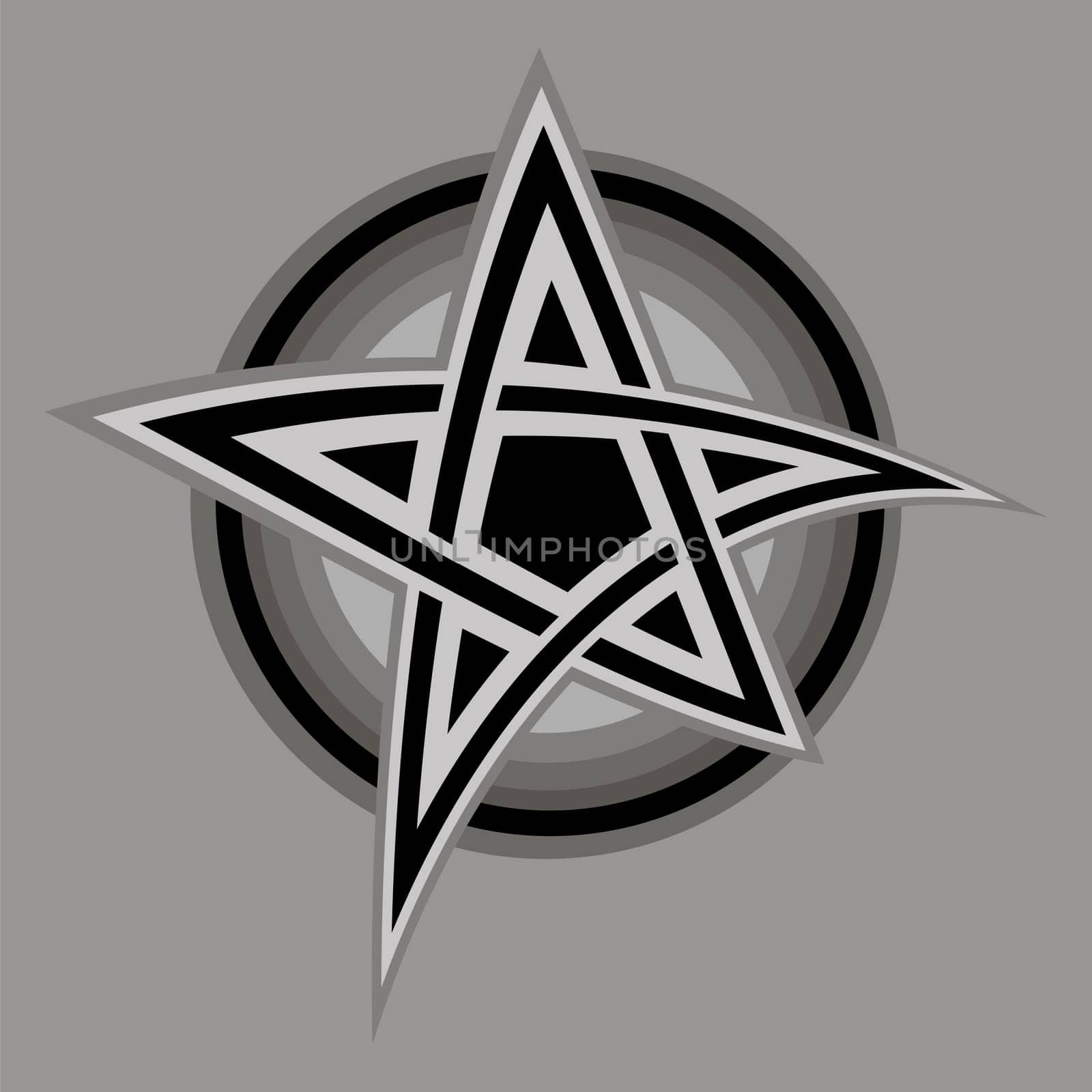 Pentagram sign five pointed star icon. Magical symbol of faith. Simple flat black illustration.