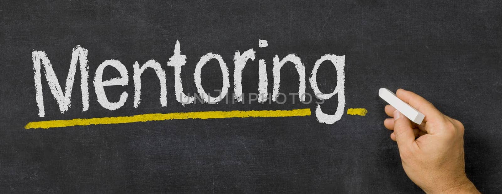 Text written on a blackboard - Mentoring