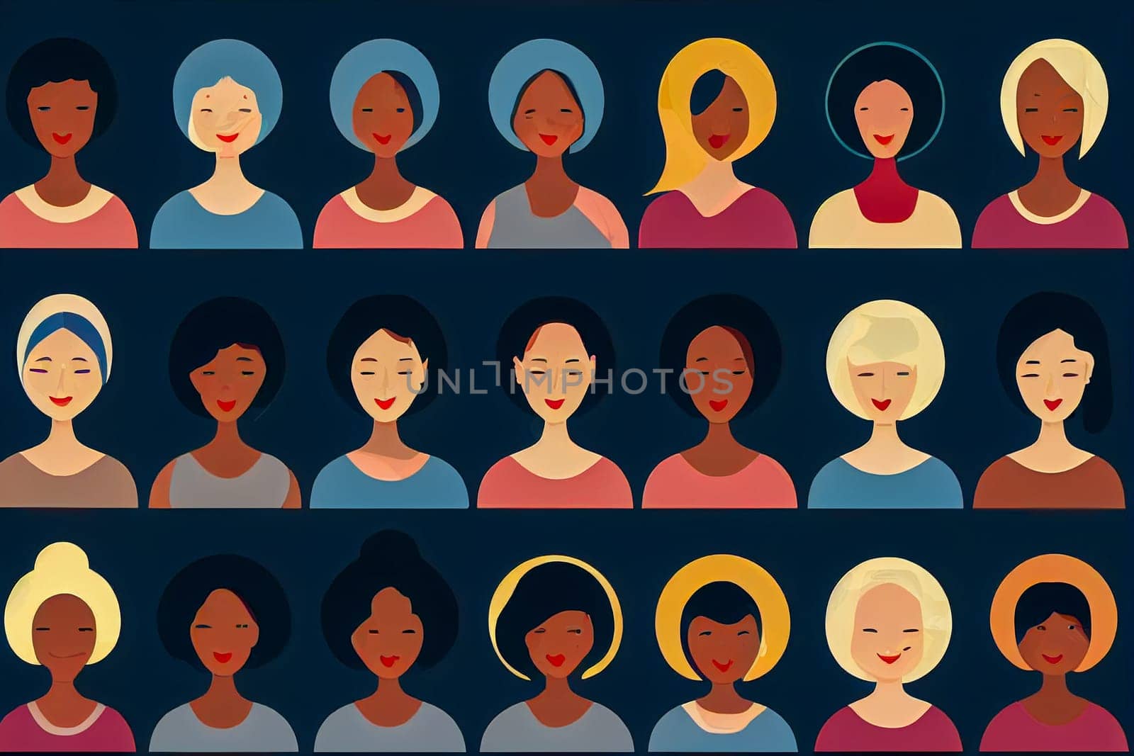 Set of people icons. Person flat illustration. Man and woman symbols. Digital art.