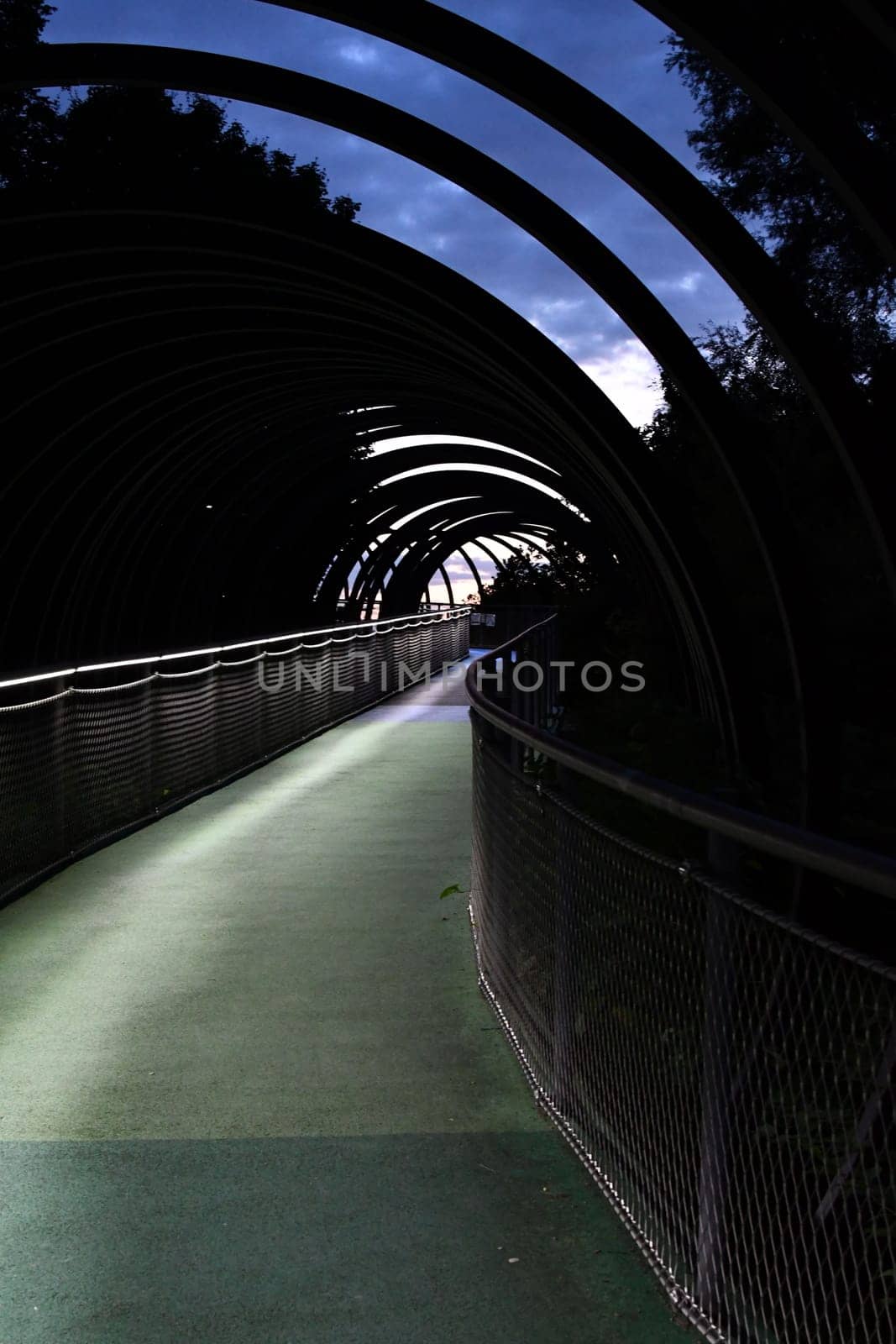 Slinky springs to fame bridge at the Kaisergarten in Oberhausen, Germany