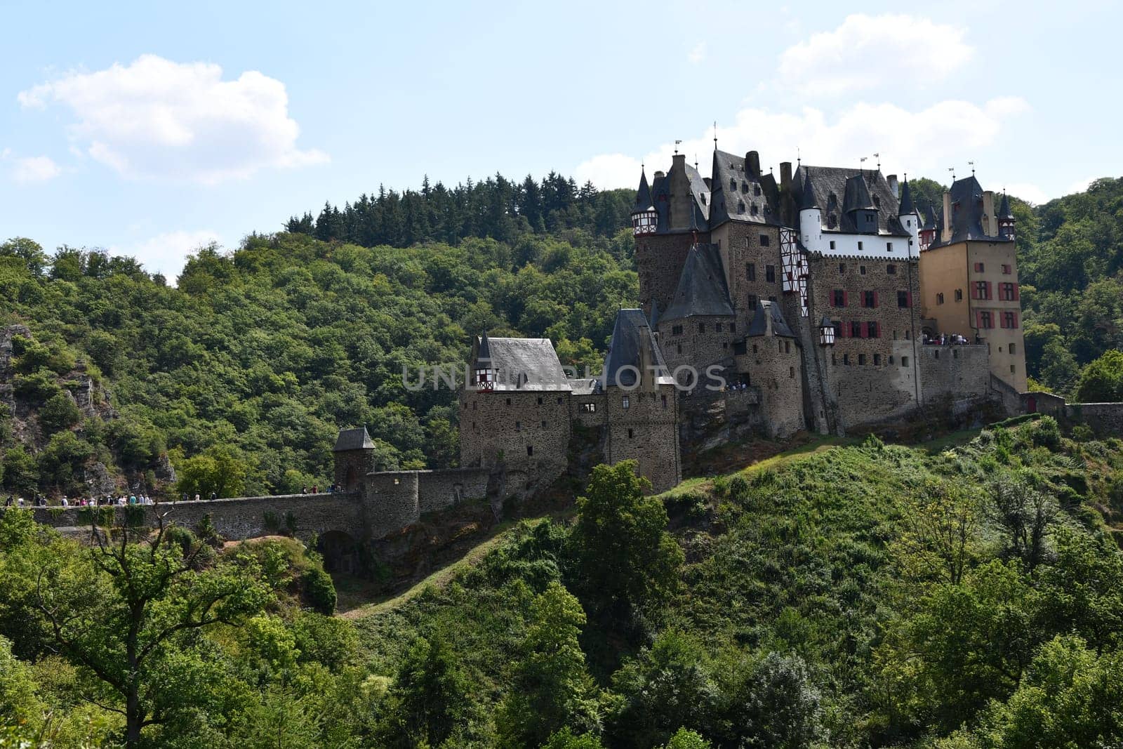 12th-century hilltop Eltz Castle near Wierschem in Rhineland-Palatinate, Germany