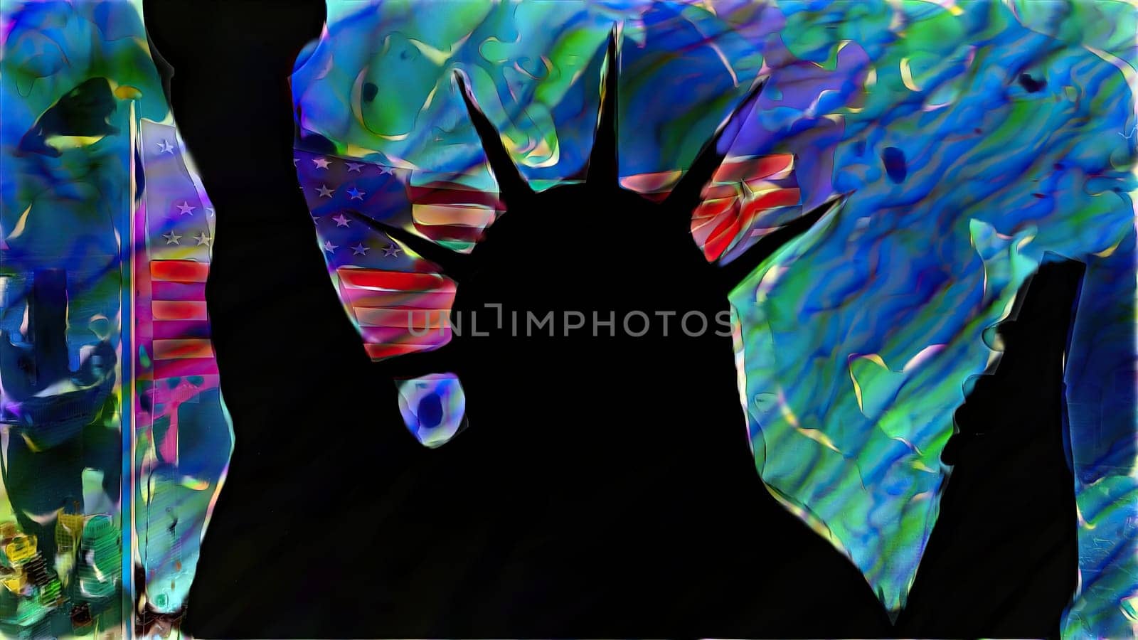 New York Statue of Liberty in a Pop Art Style,New York Statue of Liberty in a Pop Art Style