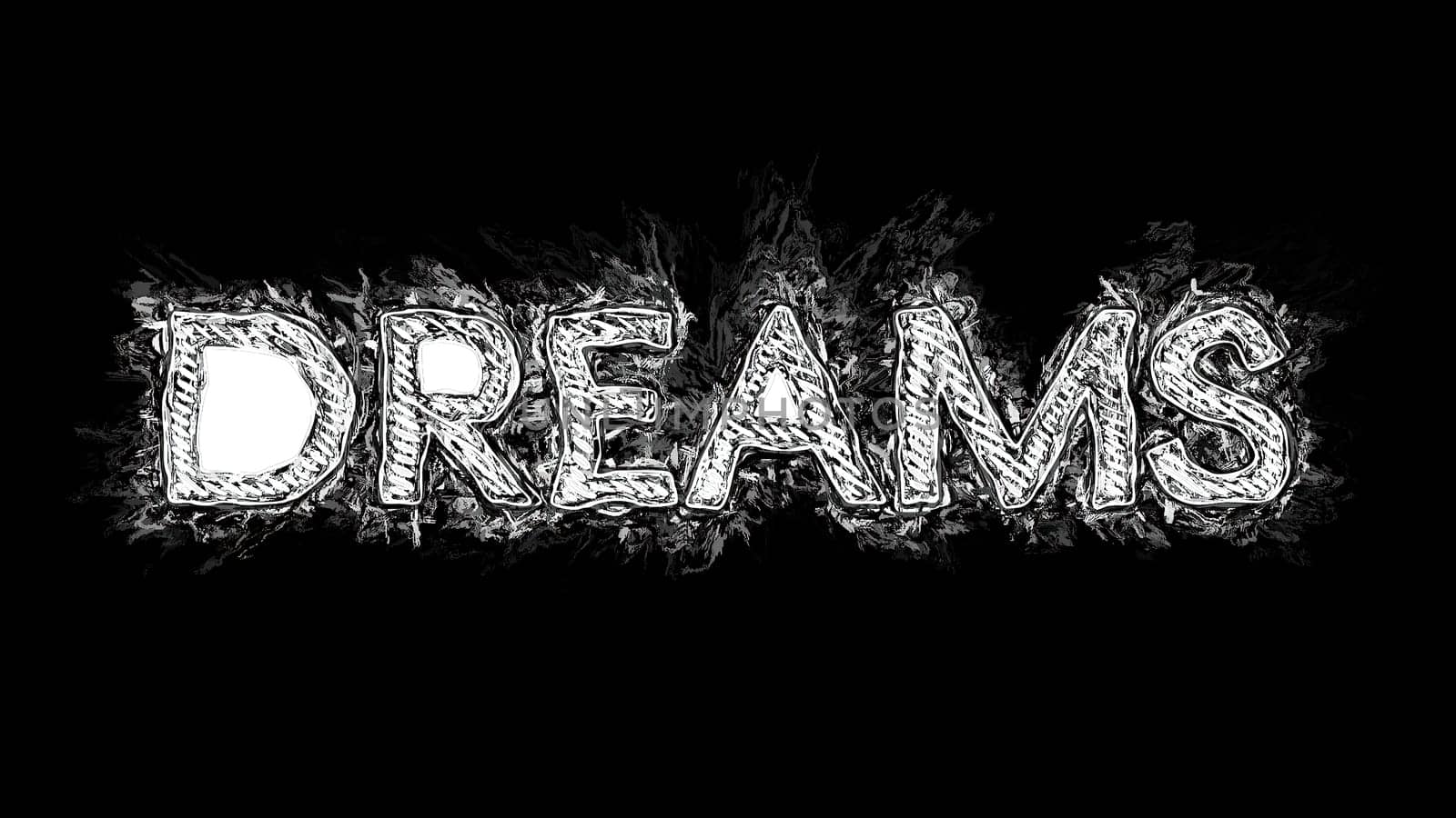 Dreams text hand drawn animation,Dreams text hand drawn animation