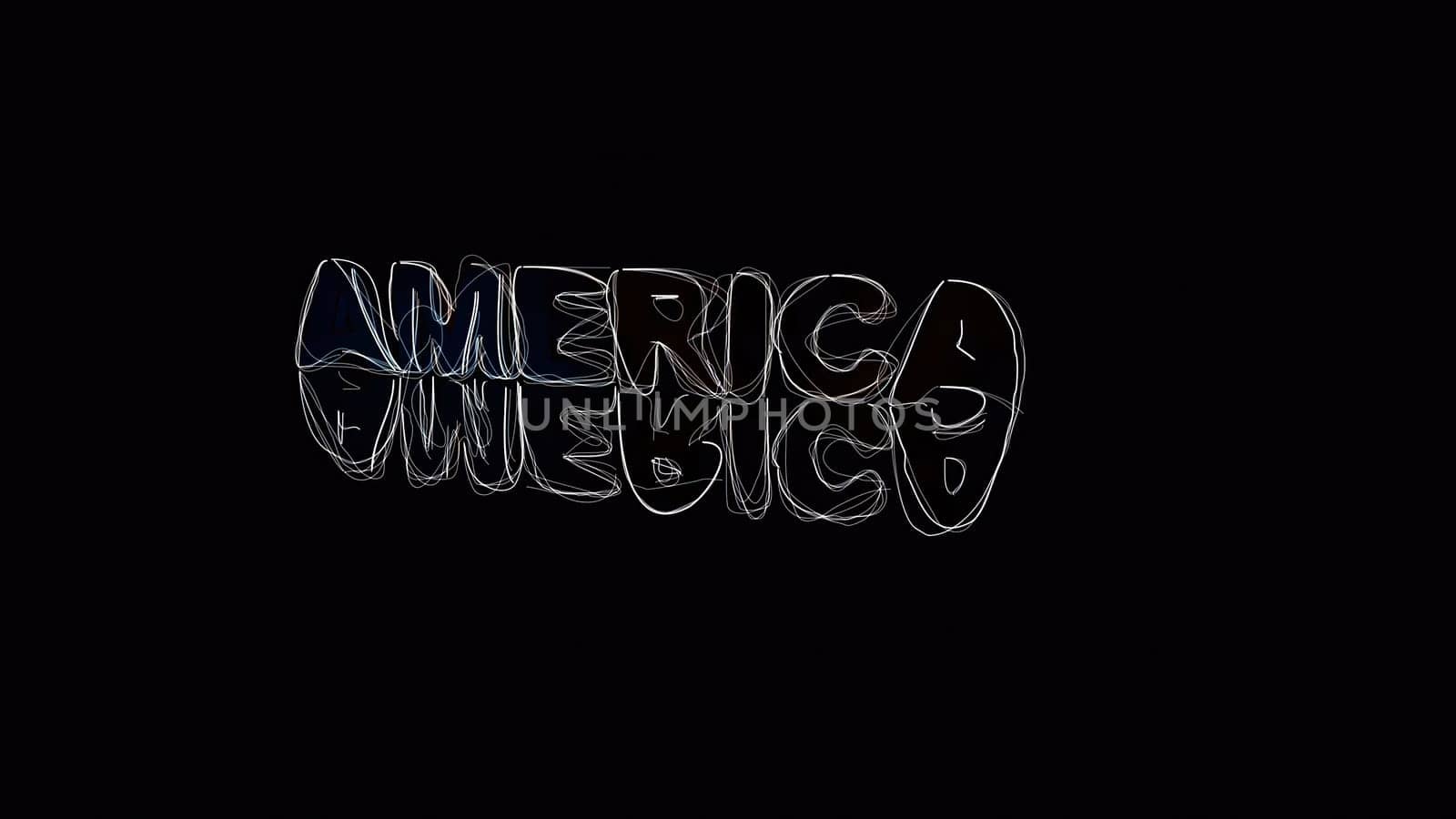 America text hand draw digital art,America text hand draw digital art