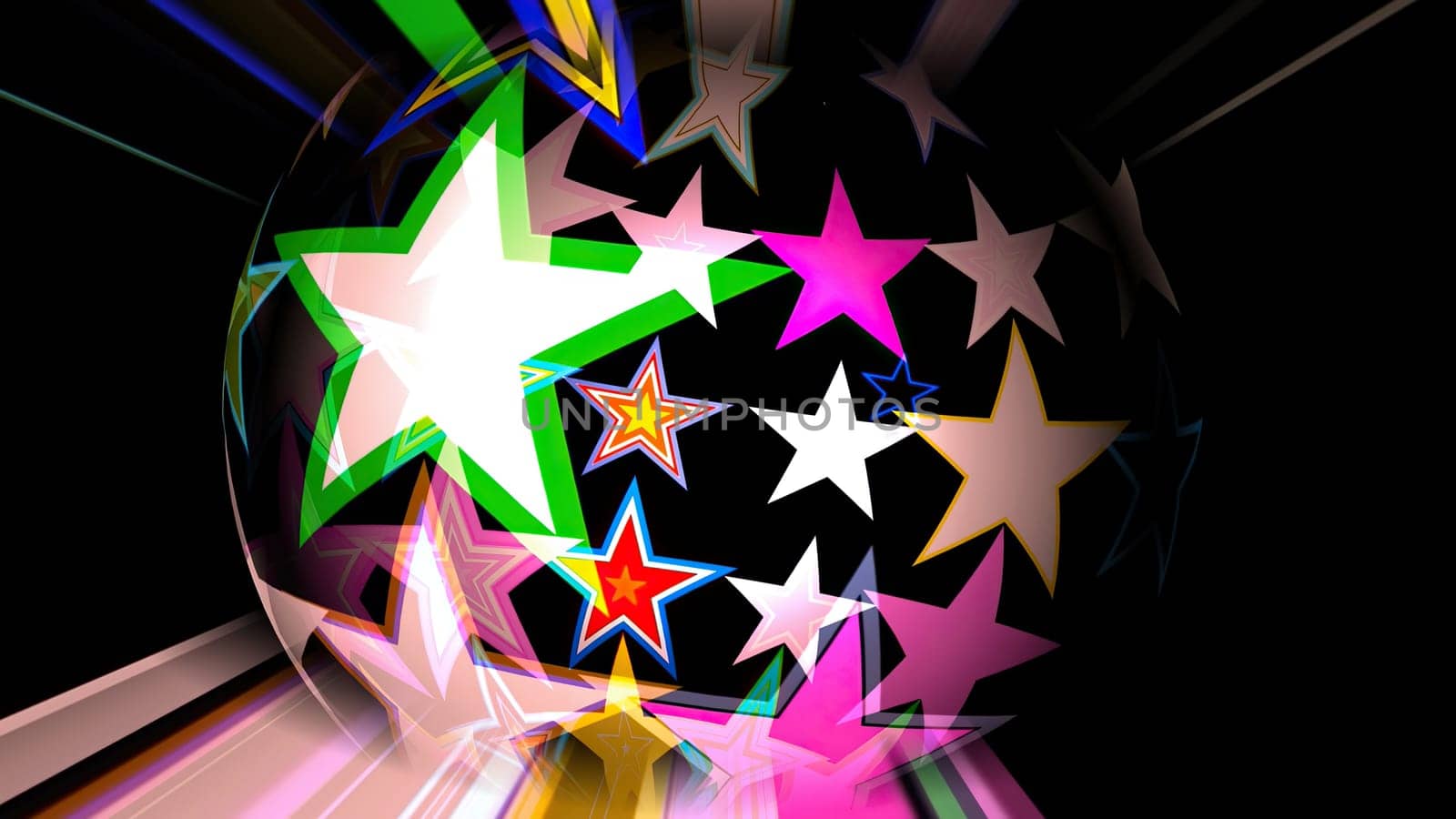 Colorful Stars on Spinning Sphere,Colorful Stars on Spinning Sphere