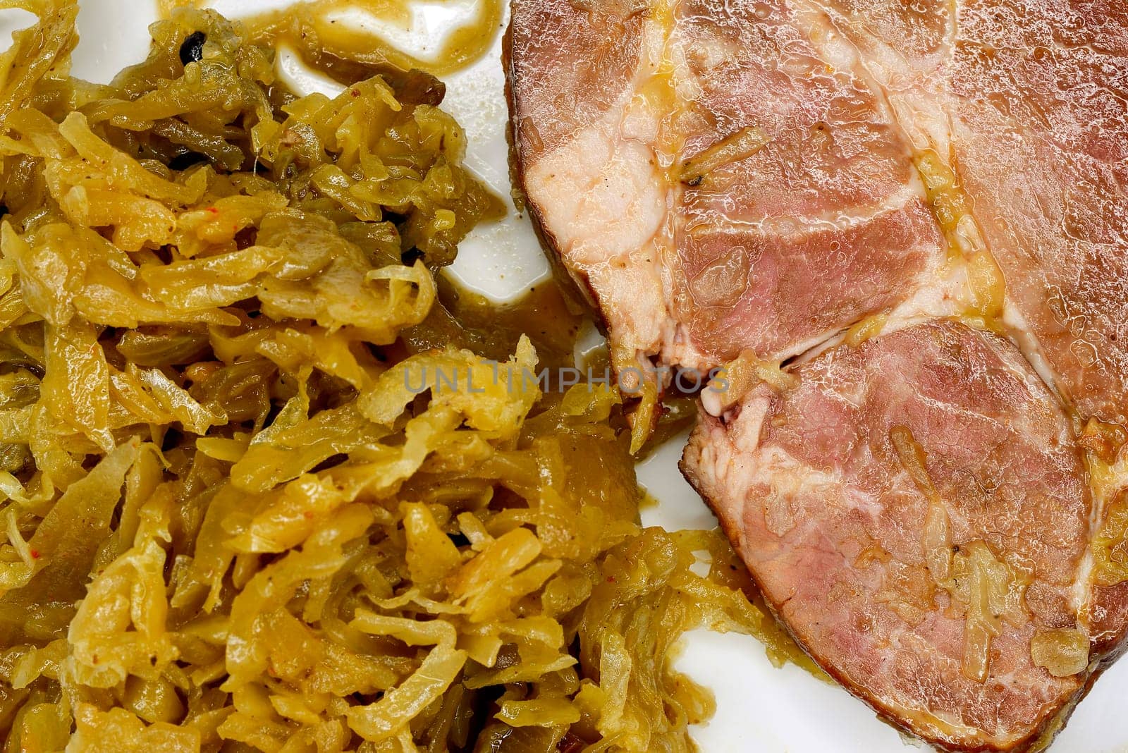 German deli Sauerkraut with pork meat