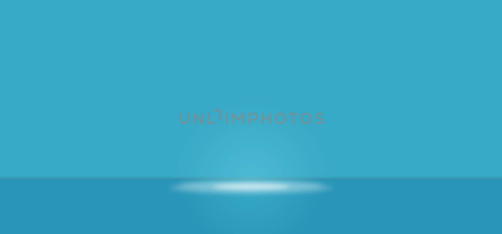 Blank Blue Atoll color abstract with empty product display platform, modern studio, wall scene fashion, stage podium floor and colorful presentation simple art spotlight summer banner. 3D rendering.