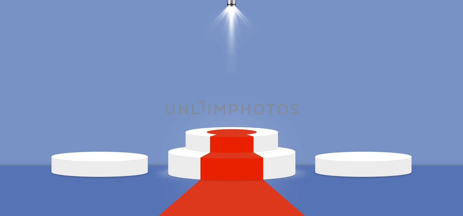 Serenity color abstract with stage podium and lighting display platform, modern studio, wall scene fashion, stage podium scene with for Award Ceremony and colorful presentation simple art spotlight summer banner. 3D rendering.