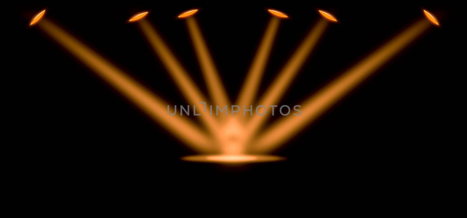 Stage podium and color lighting display platform, modern studio, wall scene fashion, stage podium scene with for Award Ceremony and colorful presentation simple art spotlight summer banner. 3D rendering.