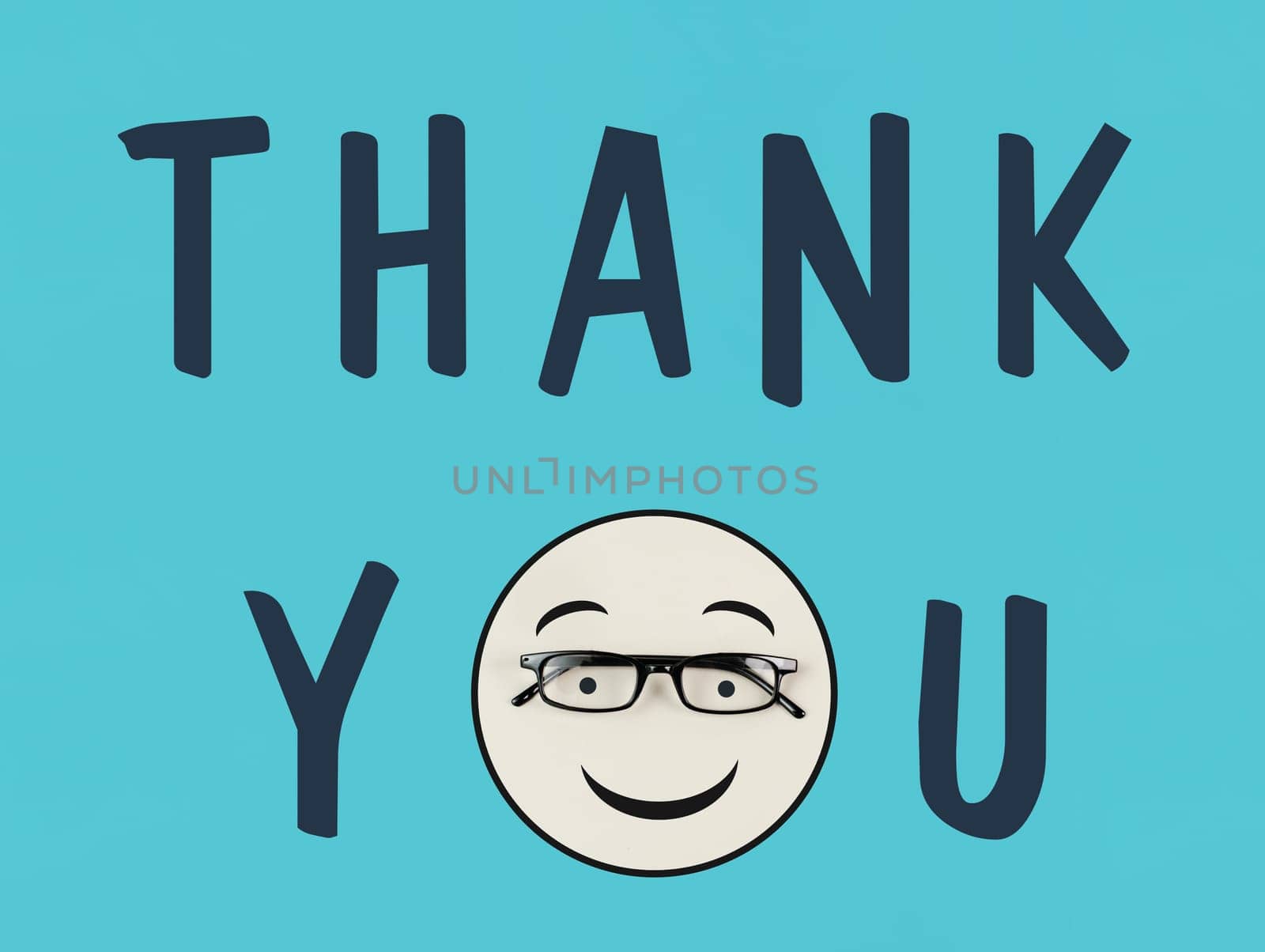 Thank you with a smiling friendly face, being thankful, communication concept