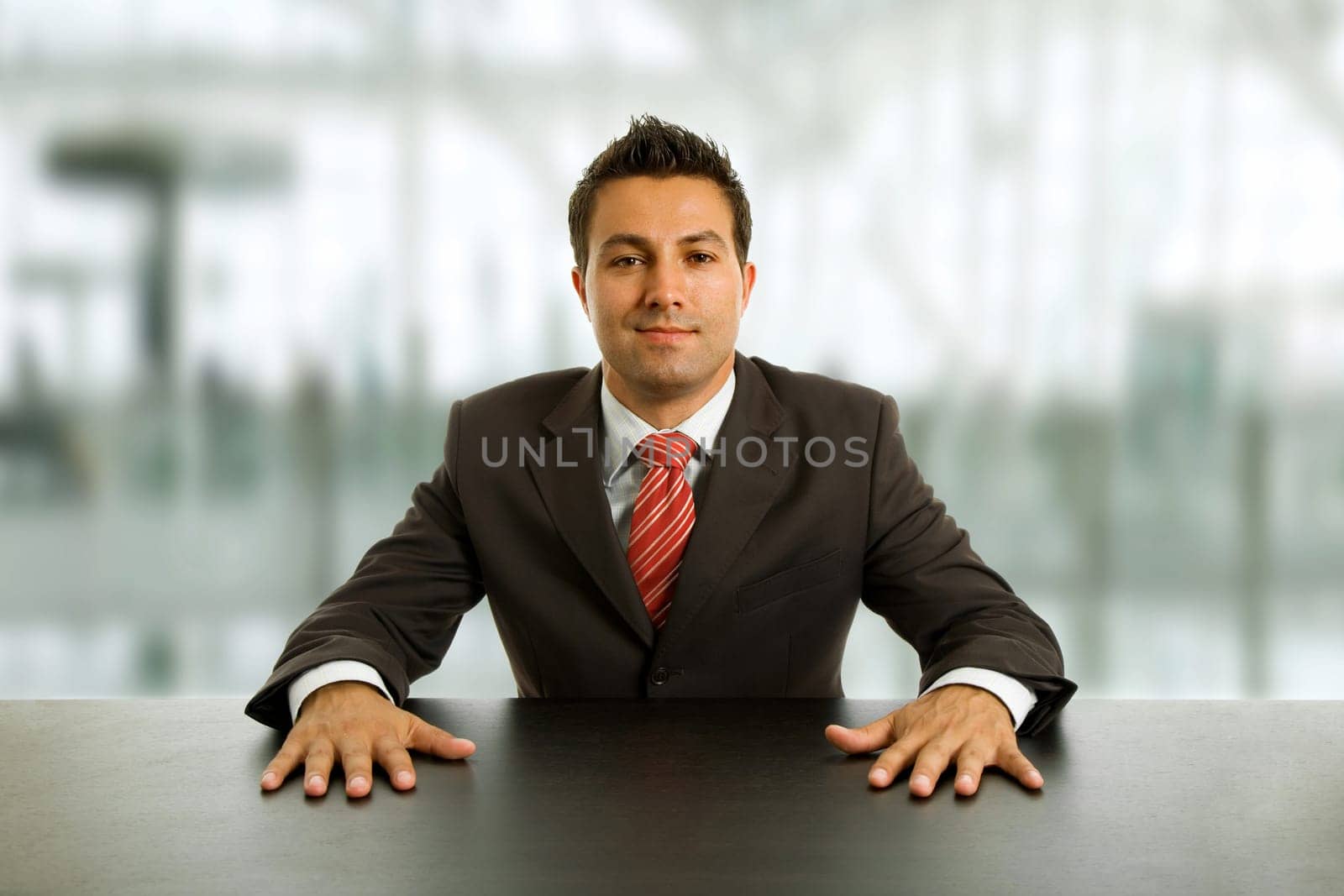 young business man on a desk at the office