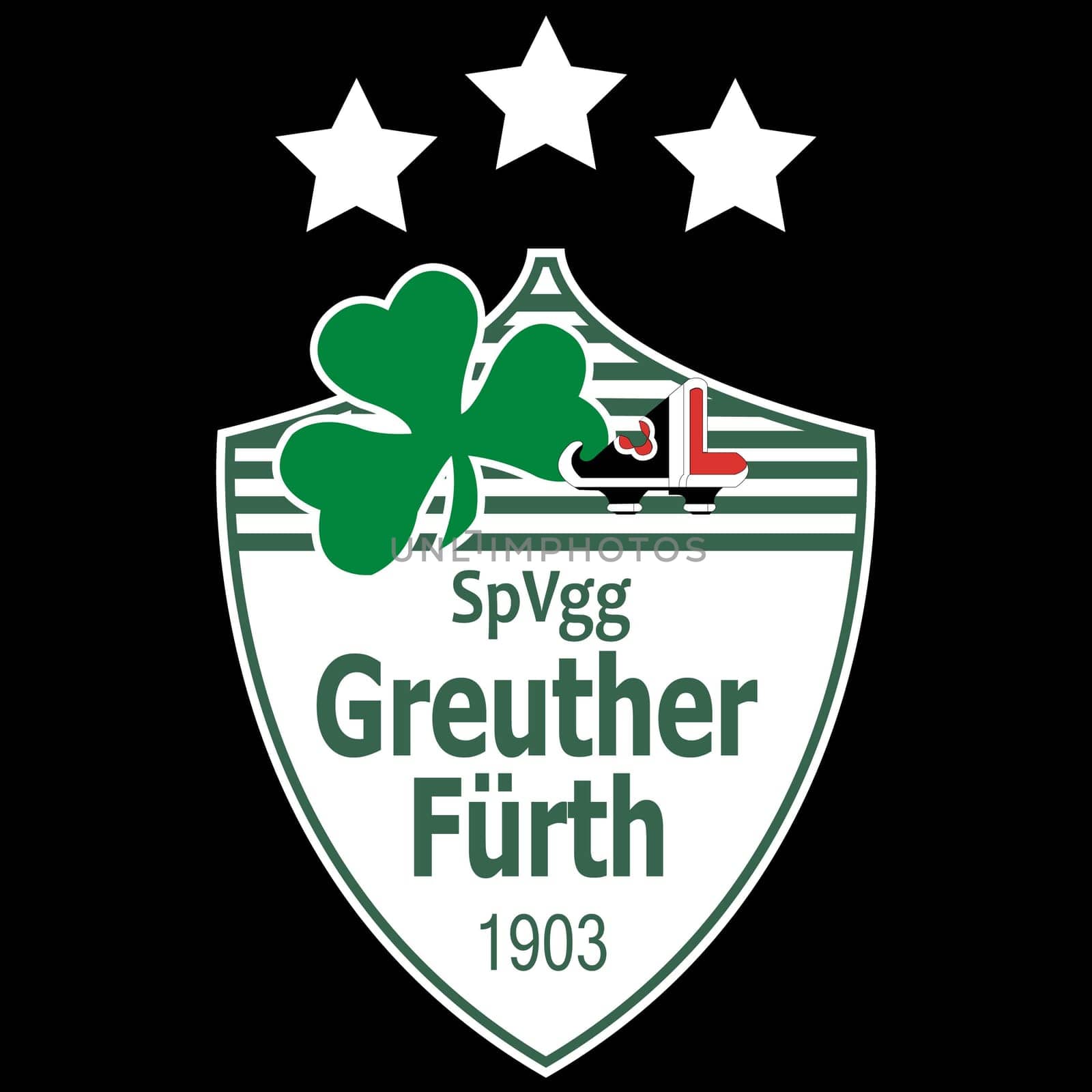 Frankfurt am Main, Germany - 10.23.2022 Logo of the German football club Greuther Furth. Vector image