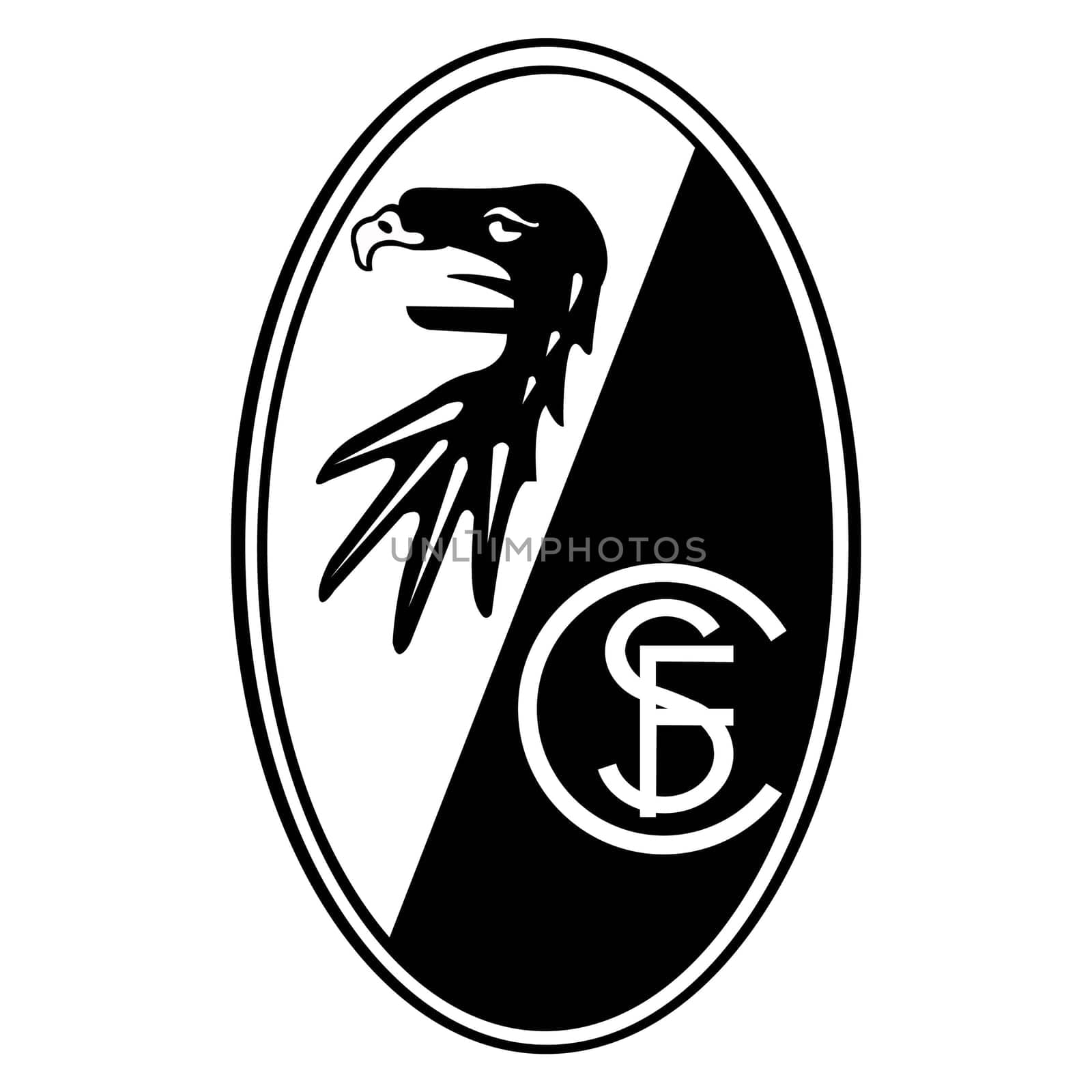 Frankfurt am Main, Germany - 10.23.2022 Logo of the German football club Freiburg. Vector image