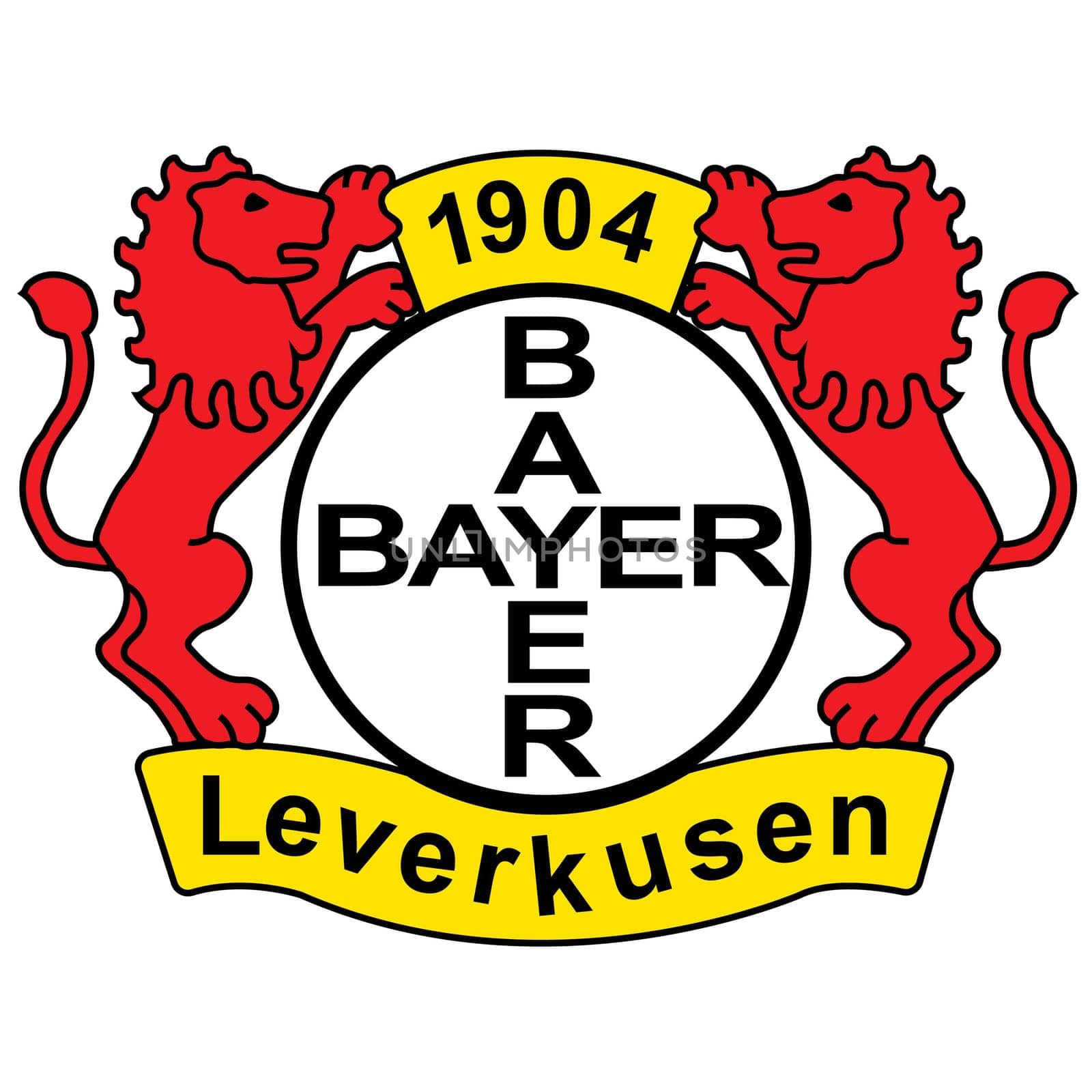 Frankfurt am Main, Germany - 10.23.2022 Logo of German football club Bayer 04. Vector image