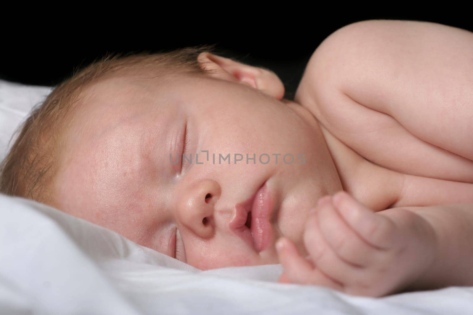 Close-up of  newborn baby boy