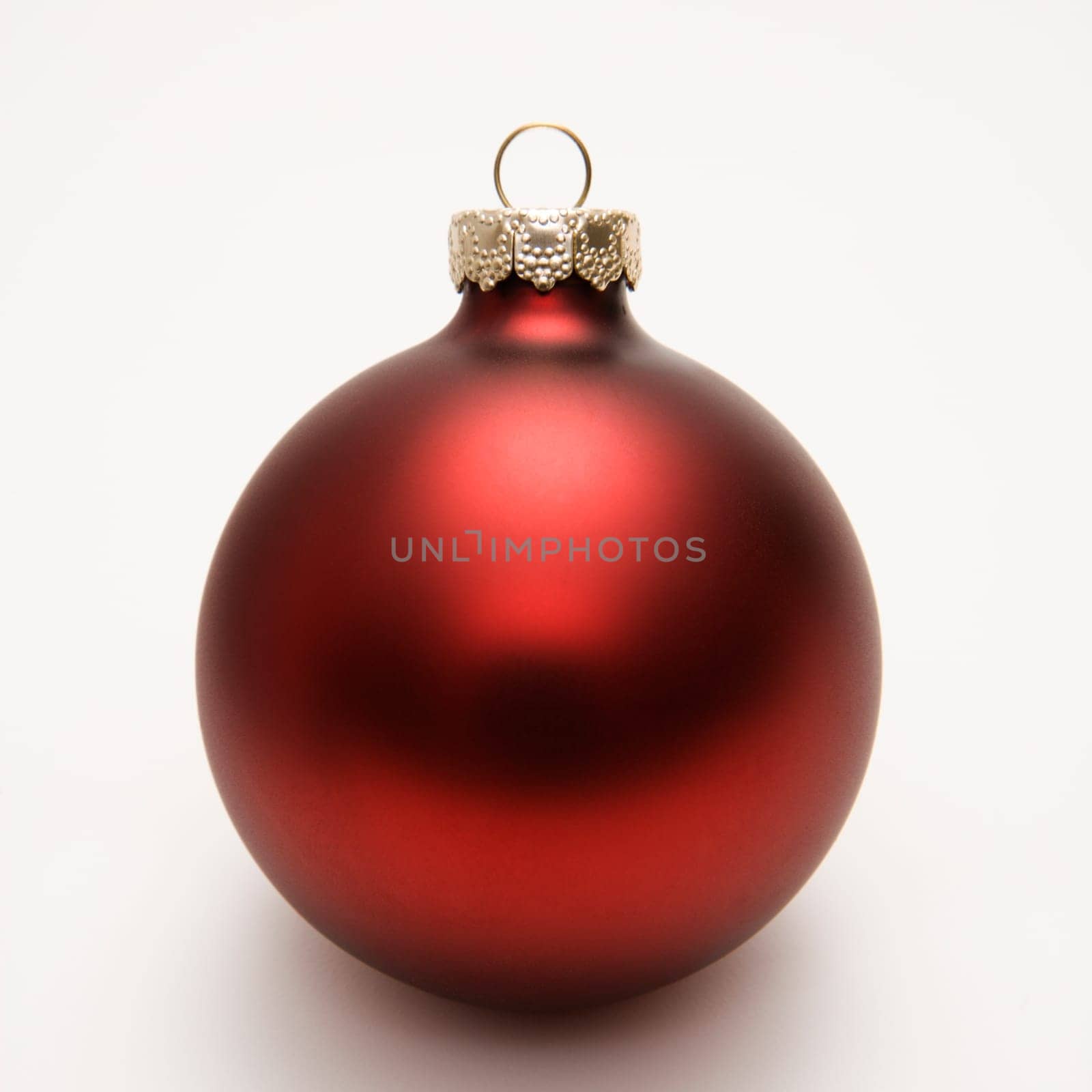 Still life of red Christmas ornament.