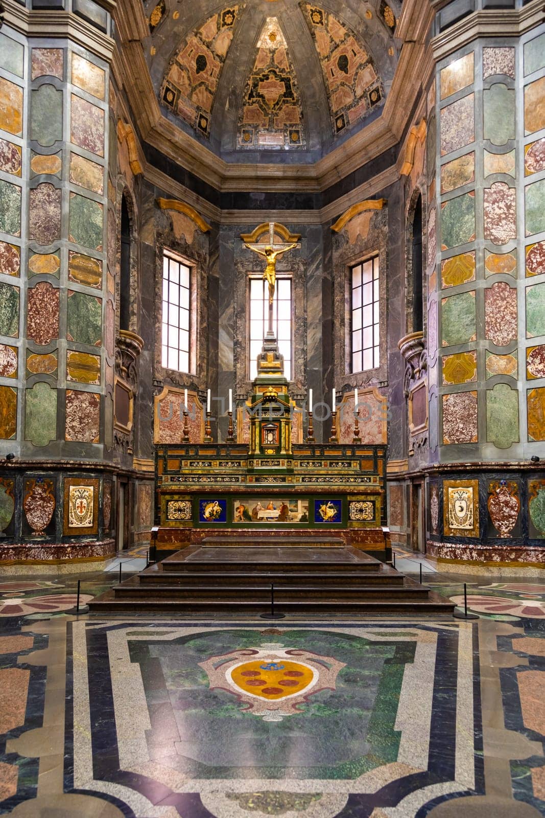 Florence, Italy - circa July 2021. Medici Chapels interior - Cappelle Medicee. Michelangelo Renaissance art.