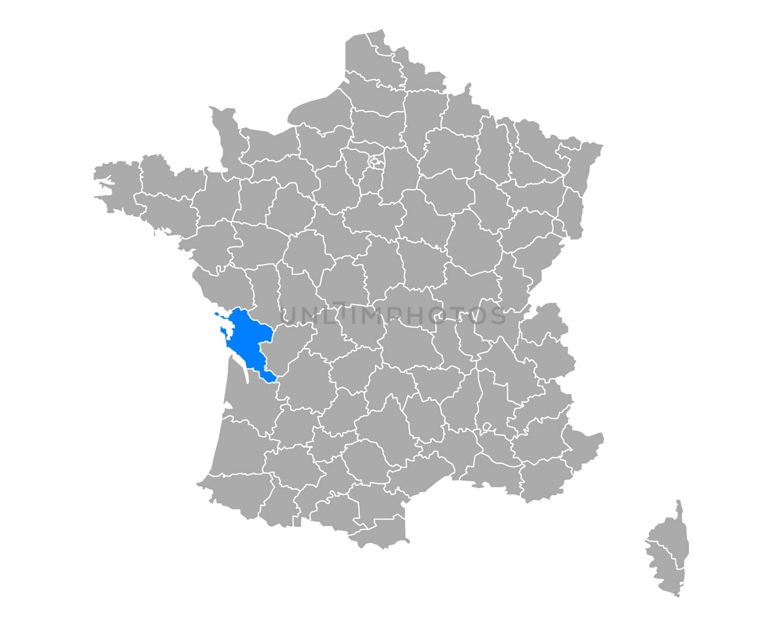 Map of Charente-Maritime in France